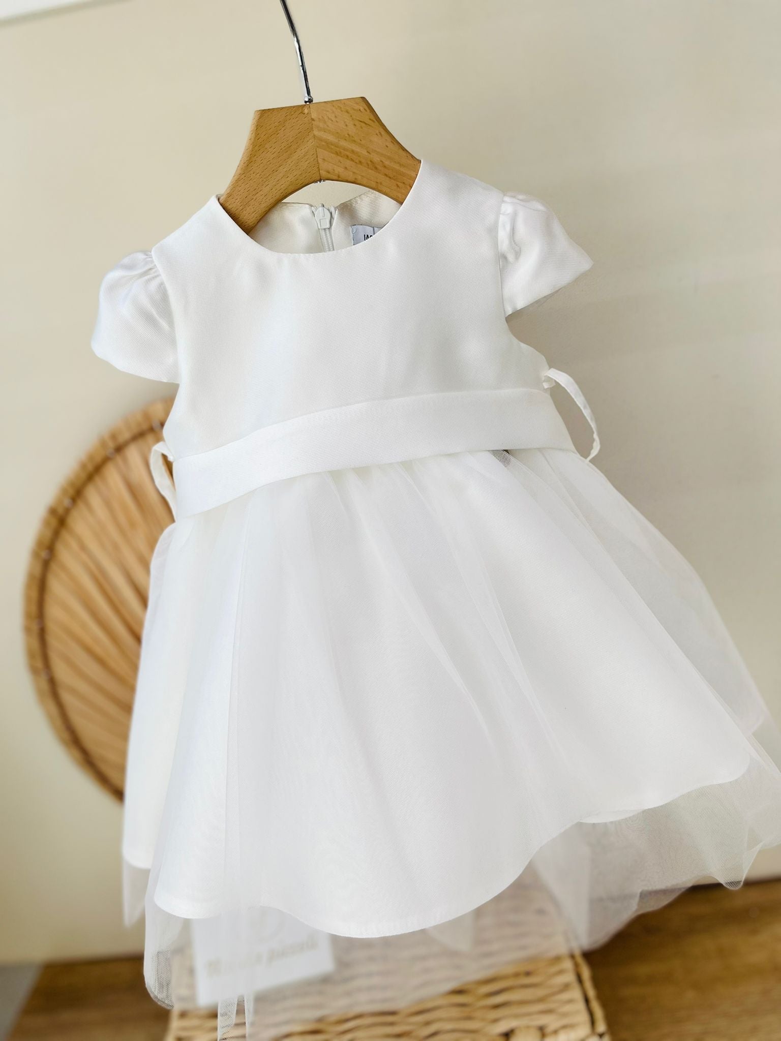 ABITINO CERIMONIALE IN MICADO CON TULLE BIANCO - Noi da piccoli