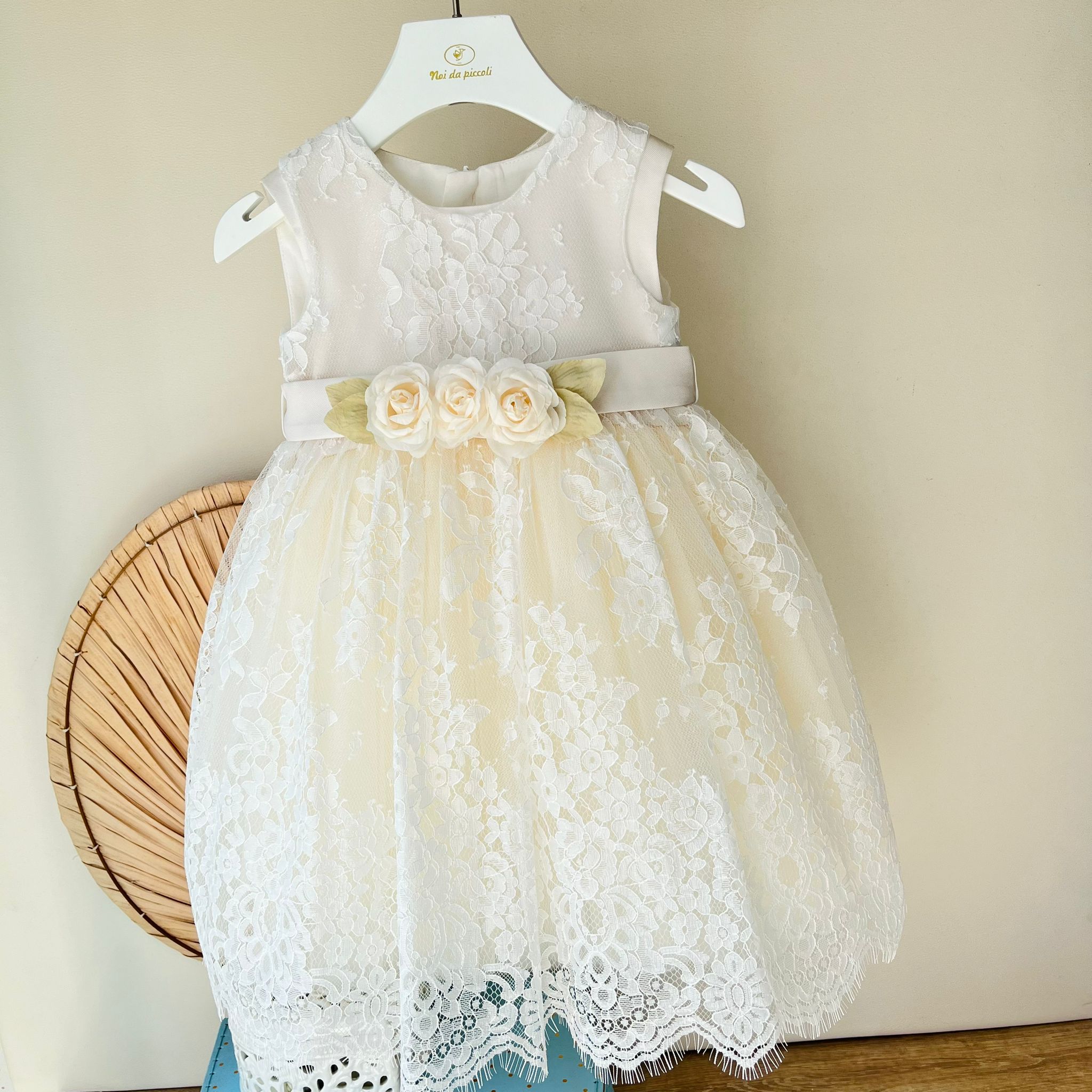 ABITINO CERIMONIALE IN PIZZO AVORIO BOHO - CHIC - Noi da piccoli