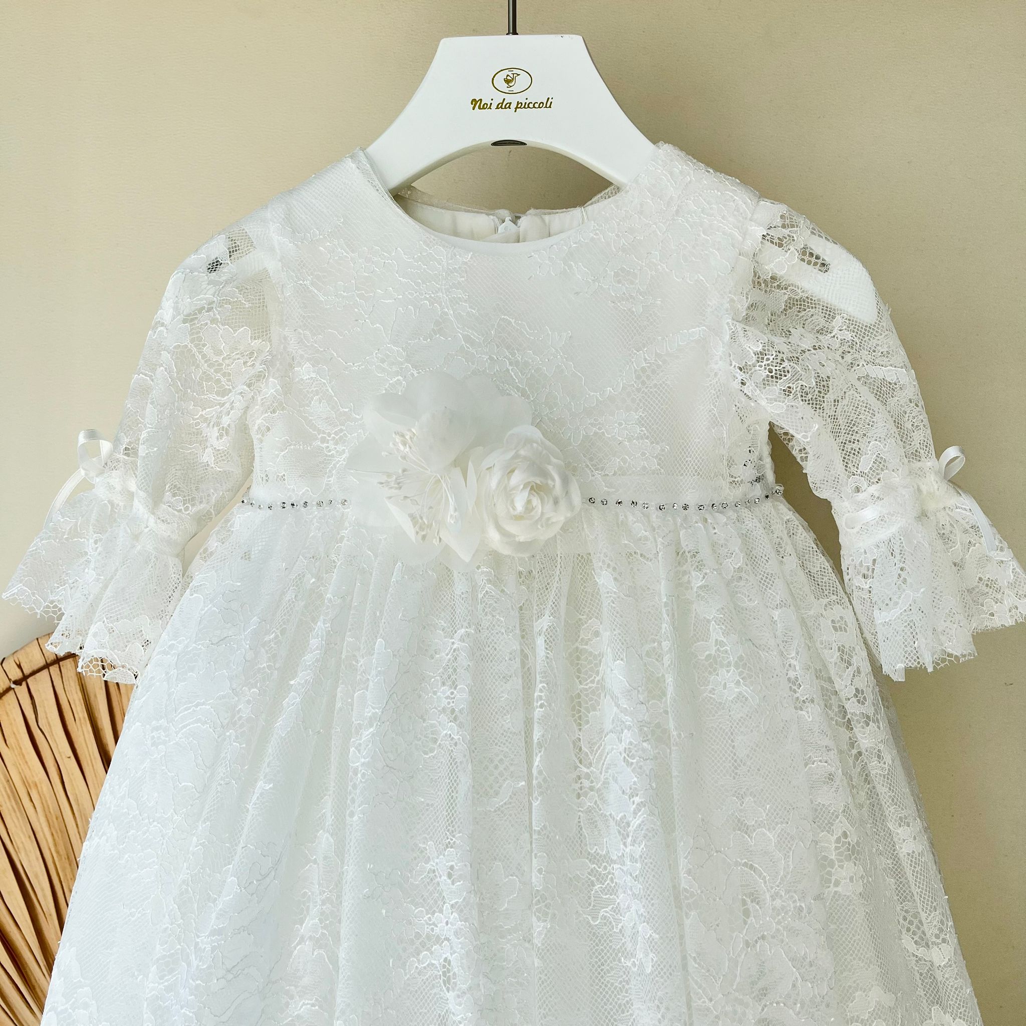 ABITINO CERIMONIALE IN PIZZO BIANCO BOHO - CHIC - Noi da piccoli