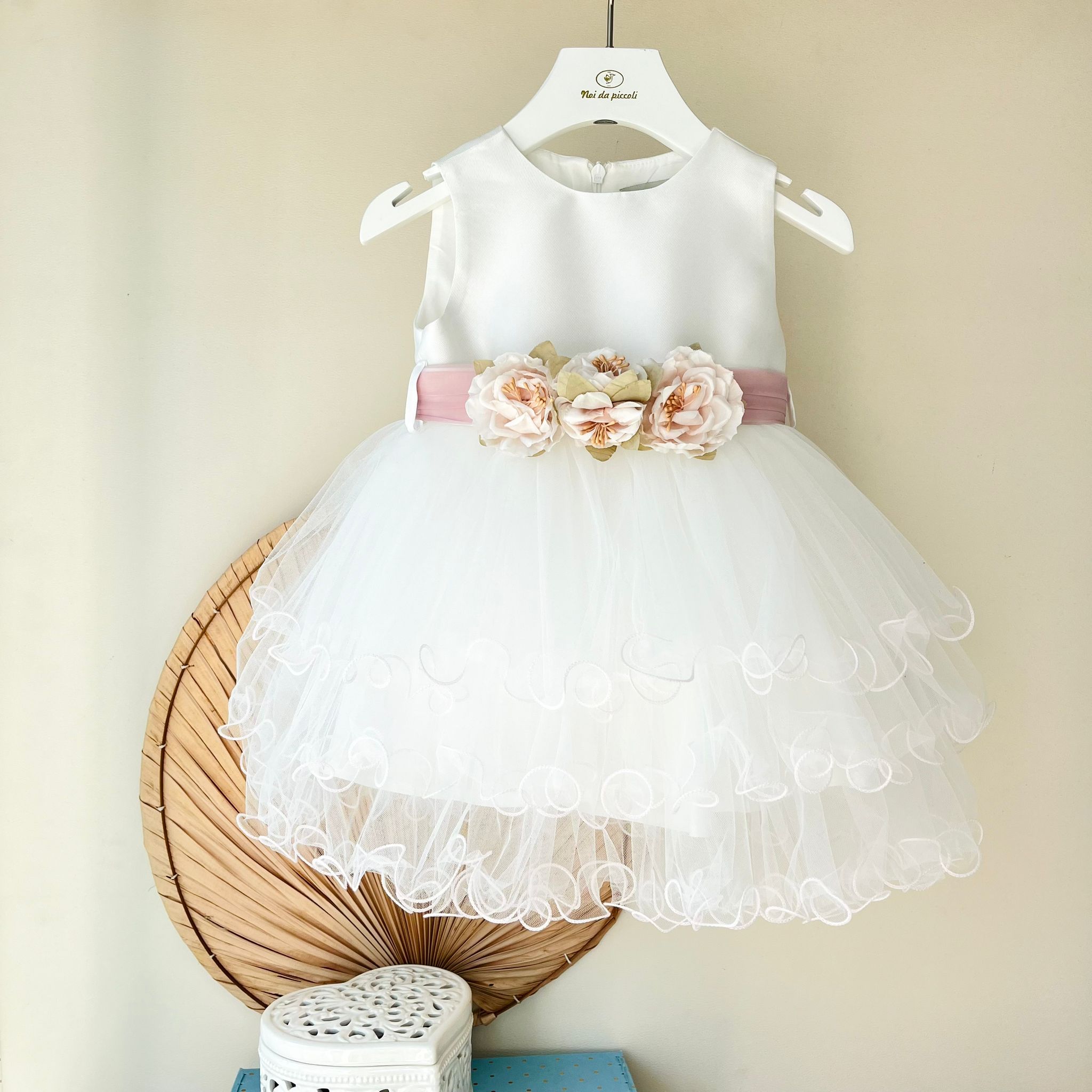 ABITINO CERIMONIALE IN TULLE BIANCO ELISA - Noi da piccoli