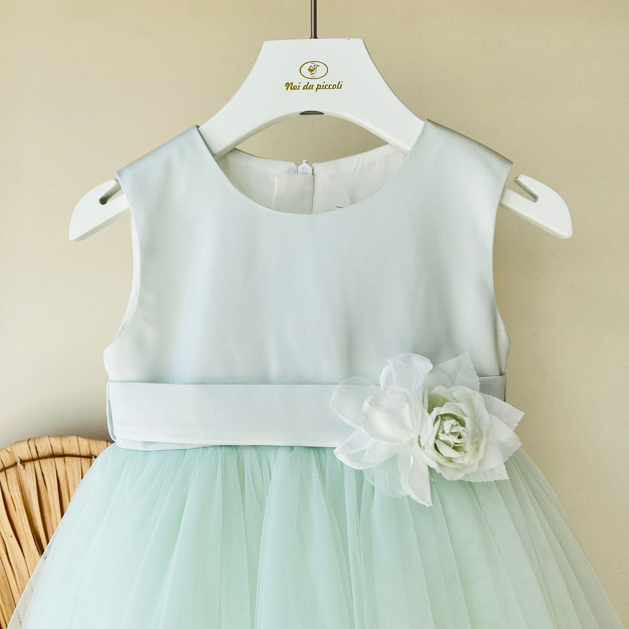 ABITINO CERIMONIALE IN TULLE VERDE ODETTE - Noi da piccoli