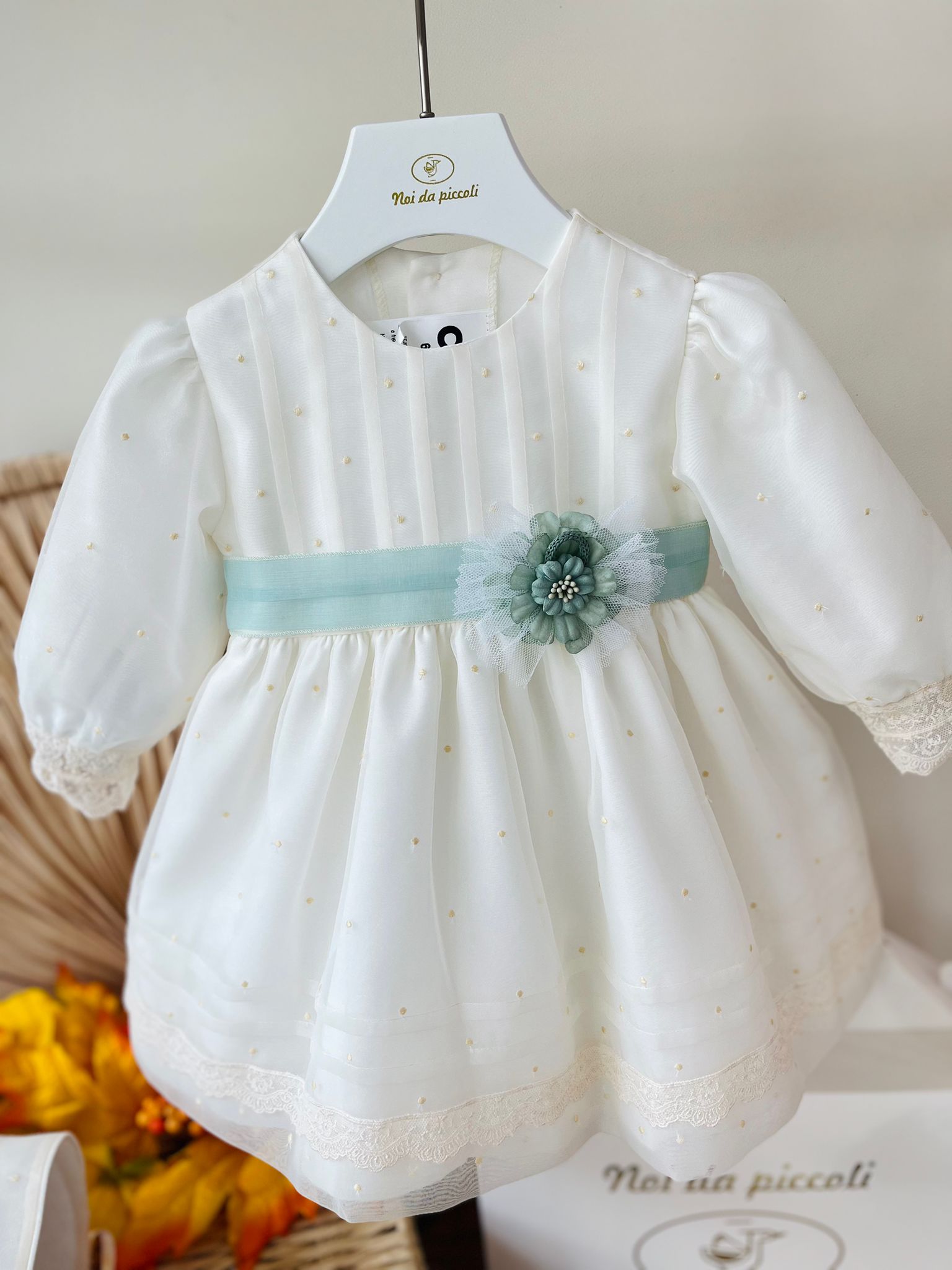 ABITINO CERIMONIALE MIRTA AVORIO VERDE - Noi da piccoli