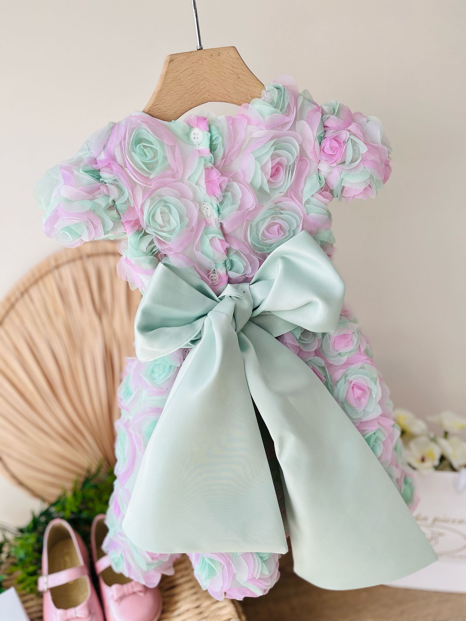 ABITINO CERIMONIALE ROSA E VERDE - Noi da piccoli