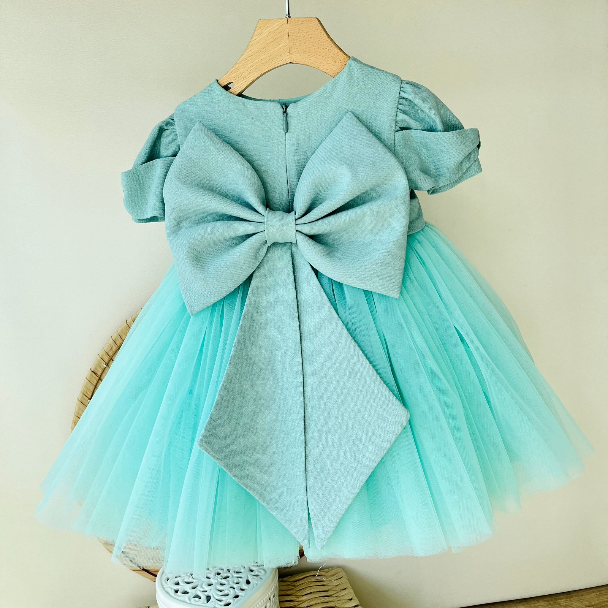 ABITINO CERIMONIALE VERDE SATIN - Noi da piccoli