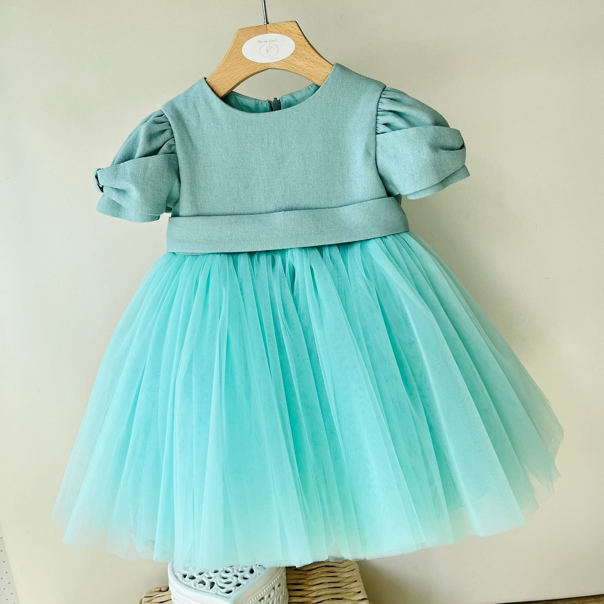 ABITINO CERIMONIALE VERDE SATIN - Noi da piccoli