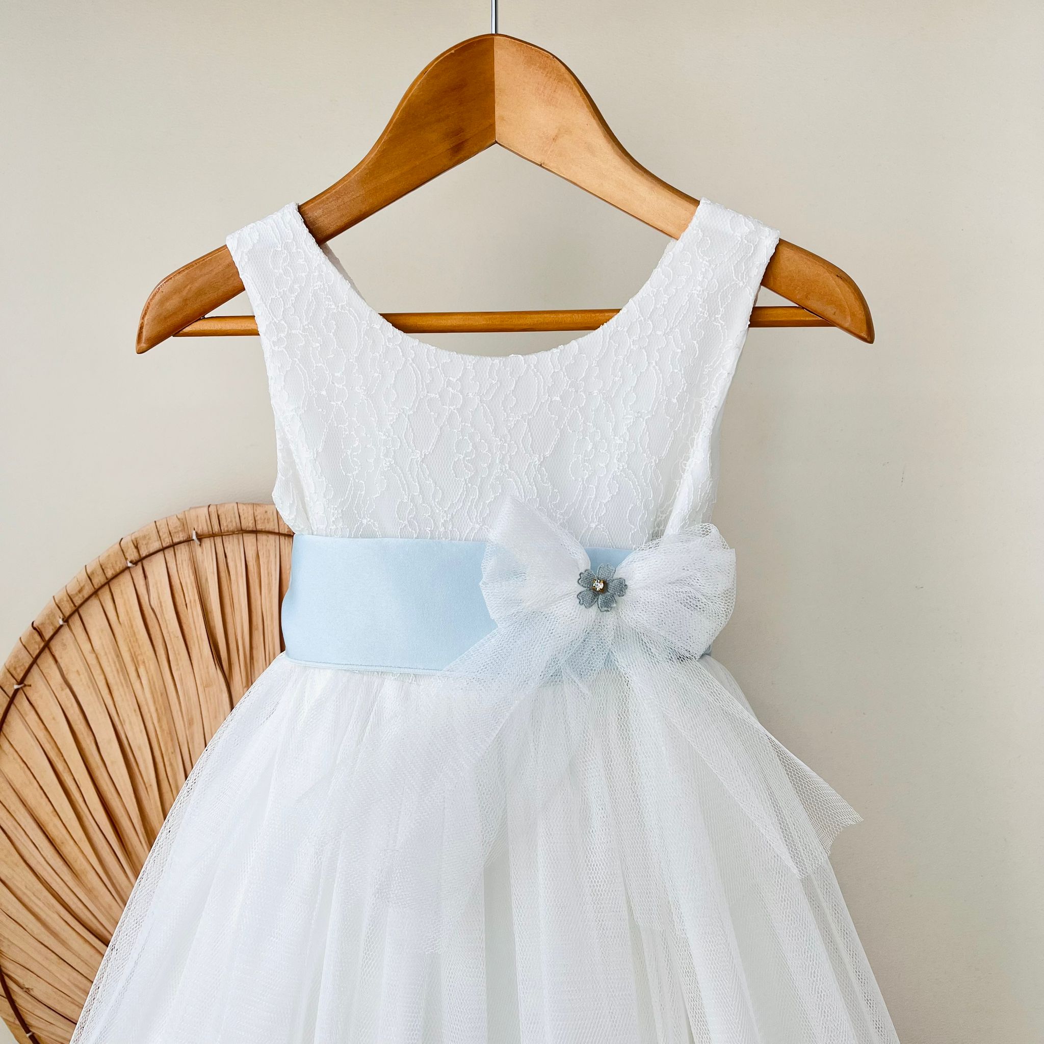 ABITINO CERIMONIALE YOUNG LADY FASCIA CIELO - Noi da piccoli