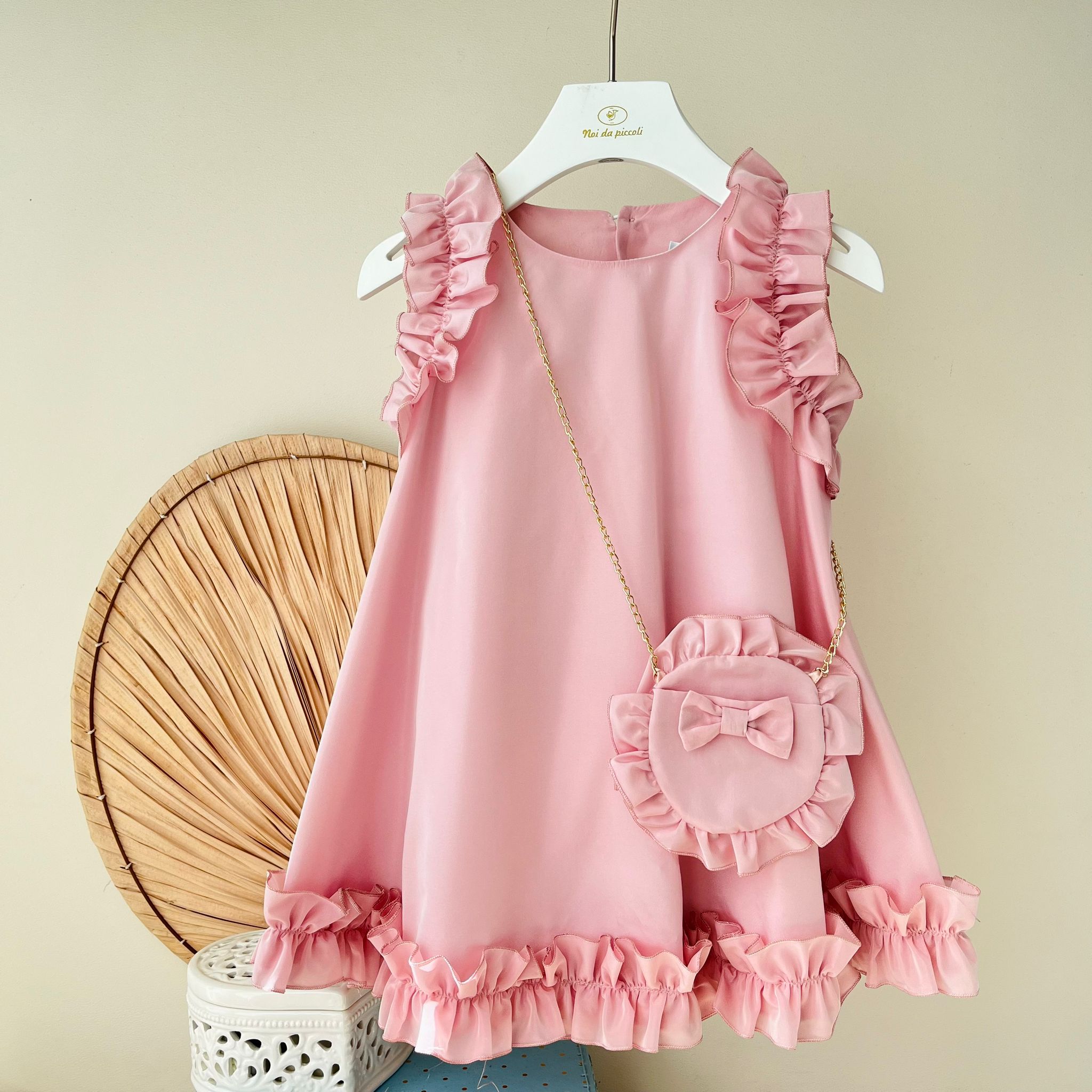 ABITINO CON BORSETTA ROSA CHIC - Noi da piccoli