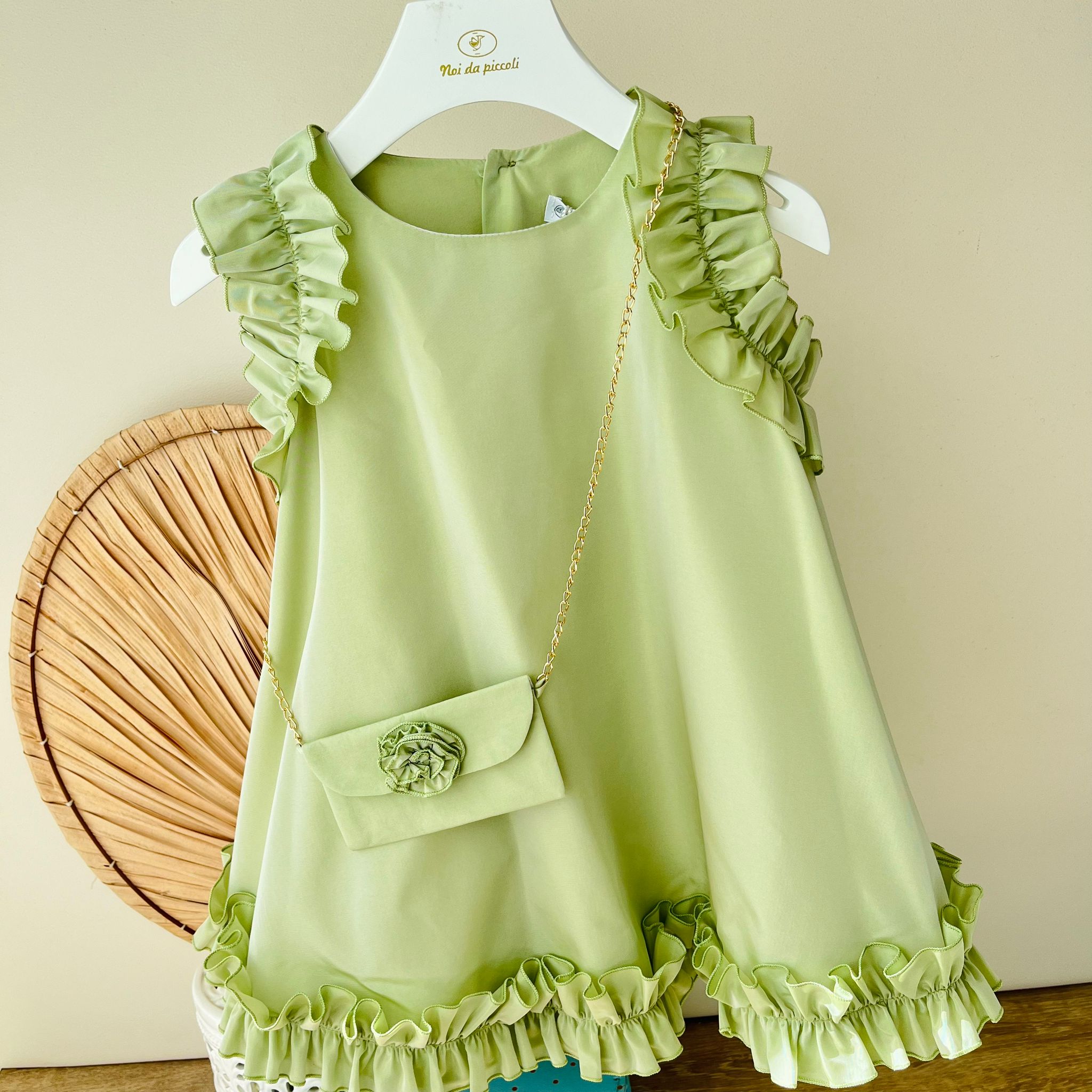 ABITINO CON BORSETTA VERDE CHIC - Noi da piccoli