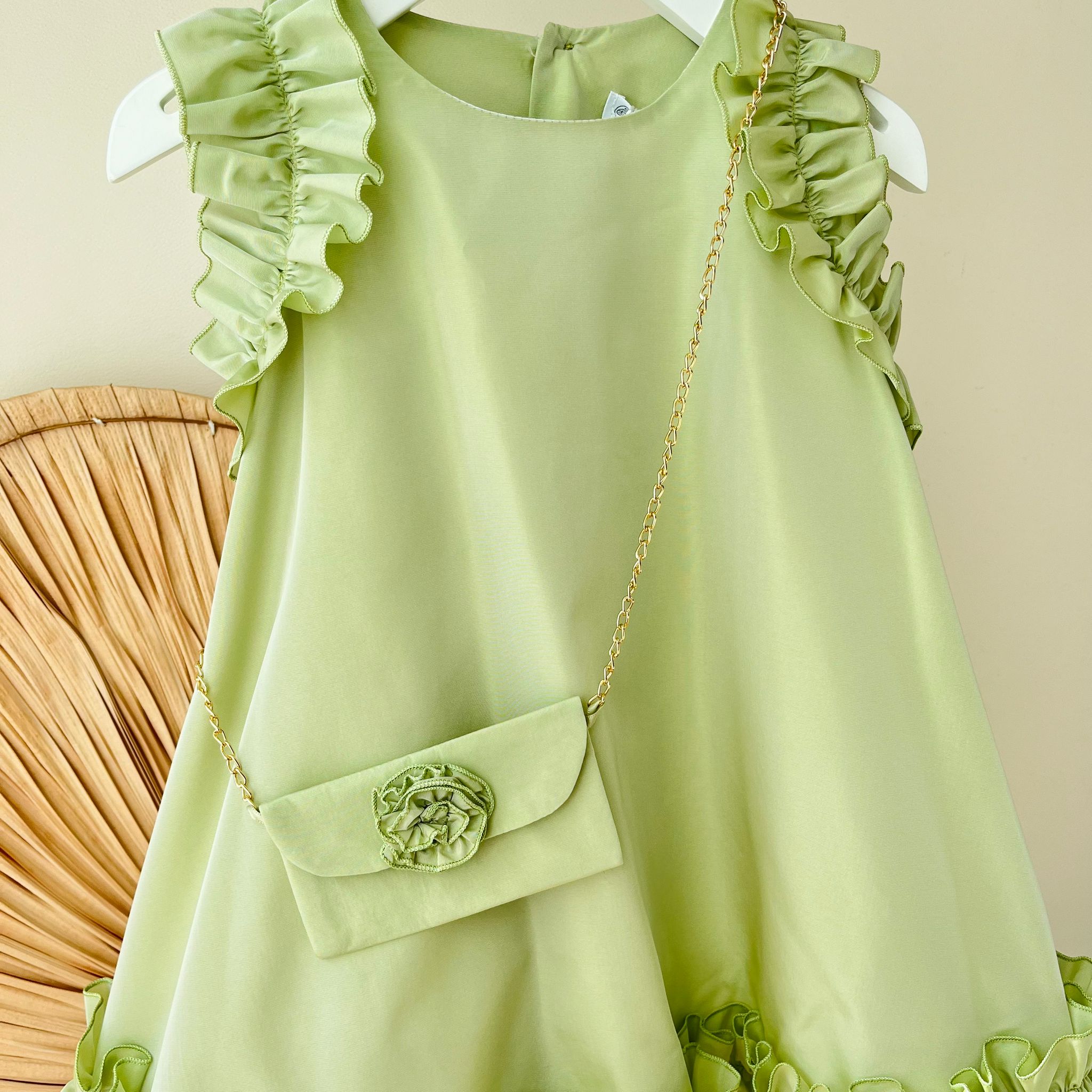 ABITINO CON BORSETTA VERDE CHIC - Noi da piccoli