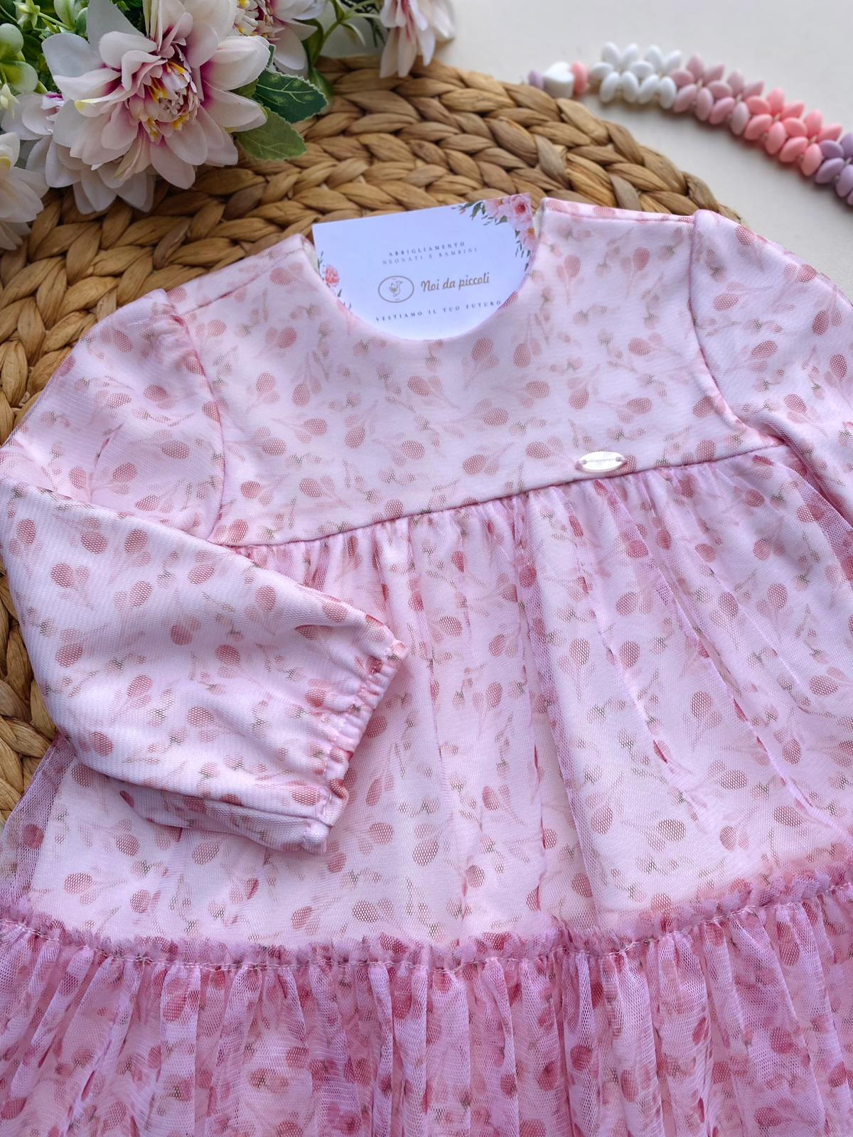 ABITINO CON DISEGNINI 100% AGRILICO ROSA - Noi da piccoli