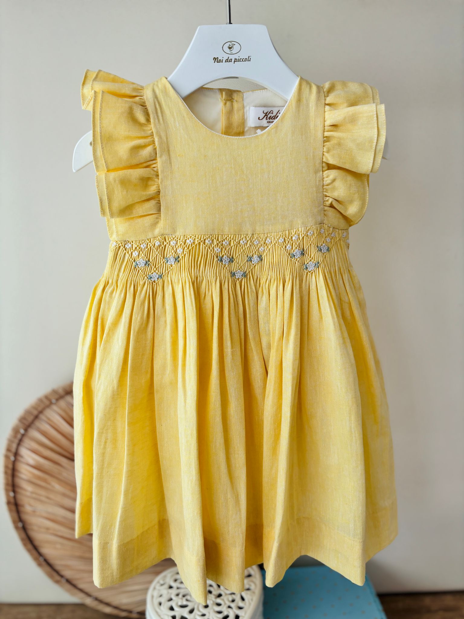 ABITINO CON PUNTO SMOCK GIALLO - Noi da piccoli