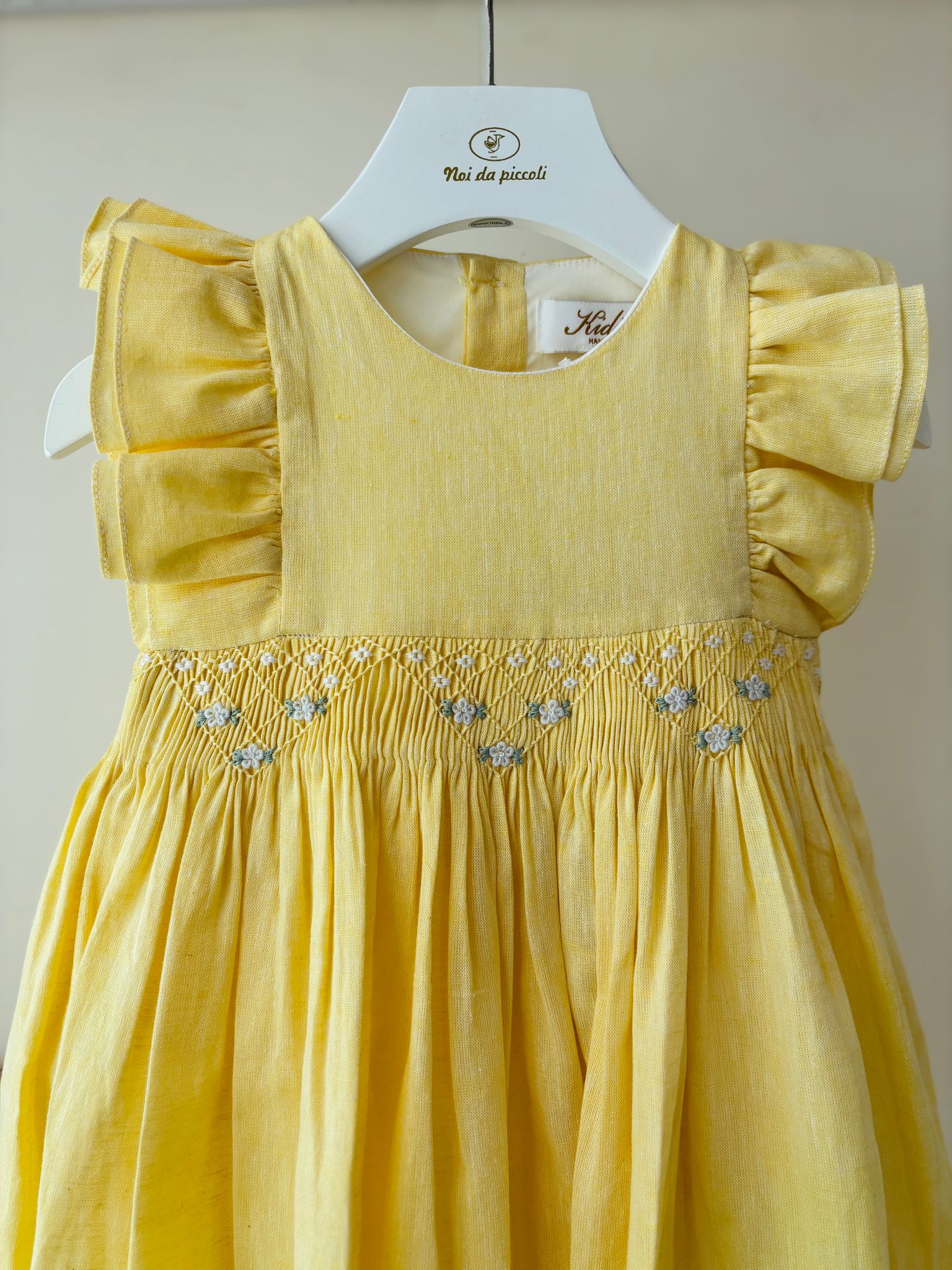 ABITINO CON PUNTO SMOCK GIALLO - Noi da piccoli