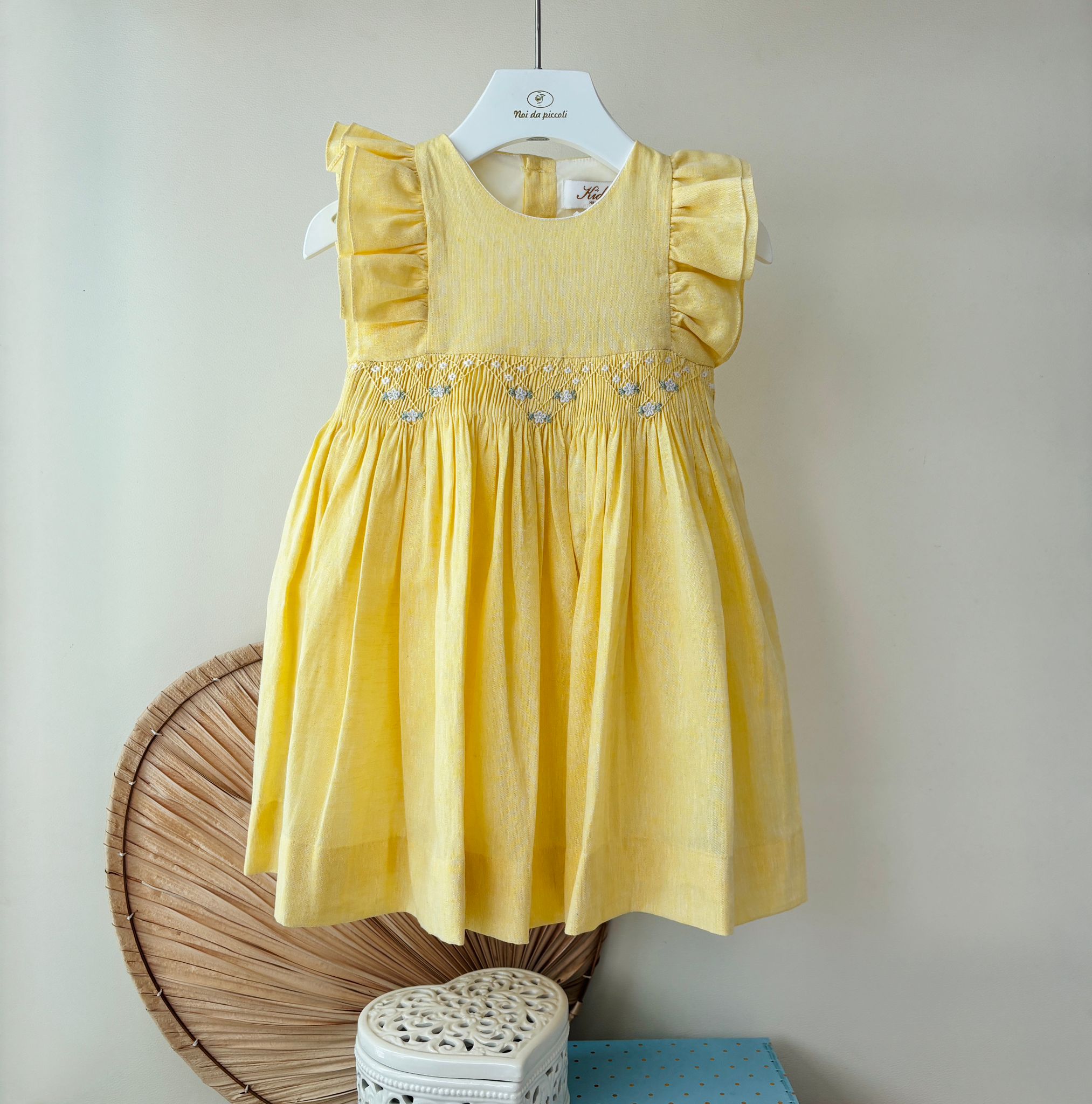 ABITINO CON PUNTO SMOCK GIALLO - Noi da piccoli