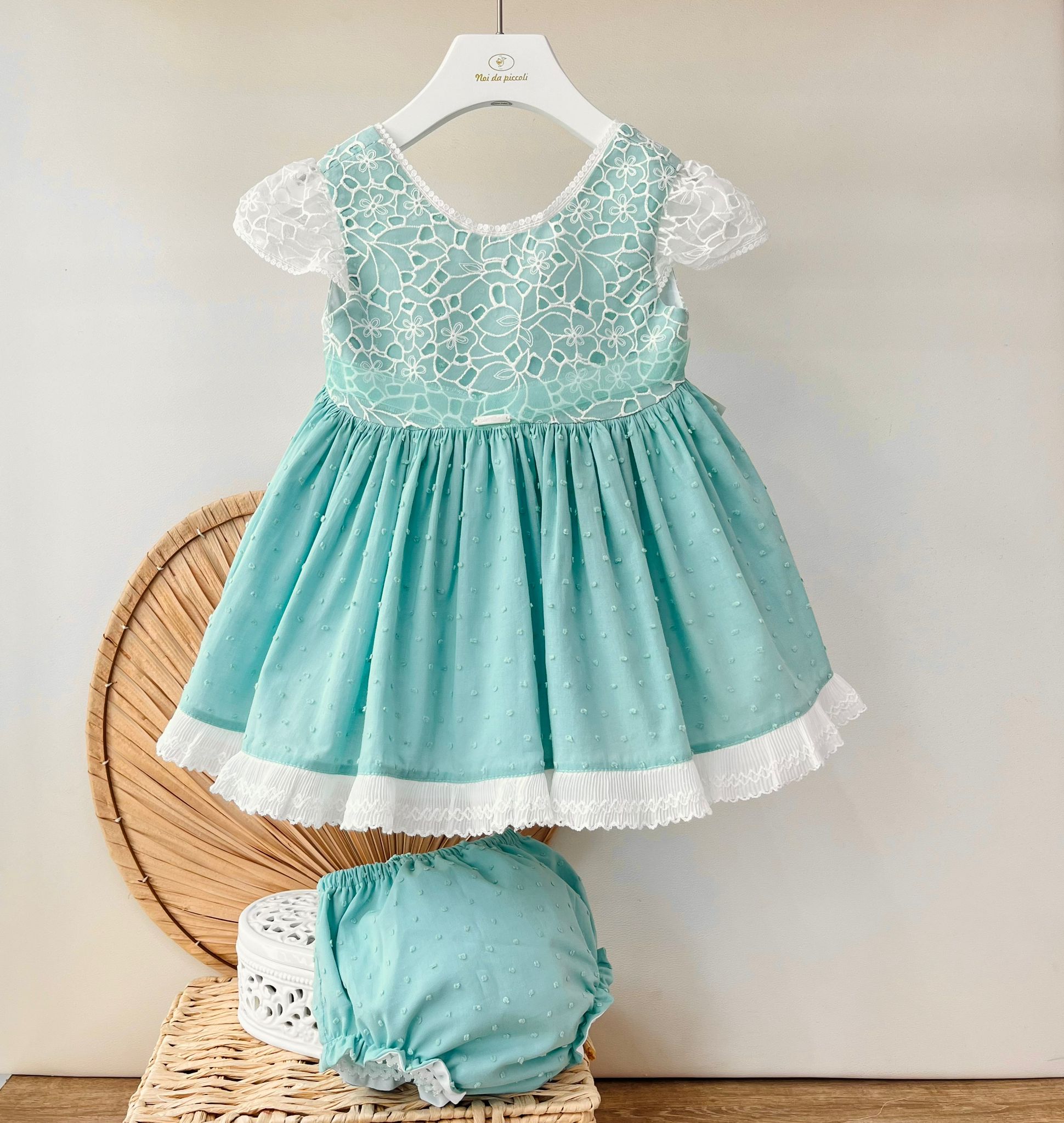 ABITINO ELEGANTE VERDE PLUMETIS - Noi da piccoli