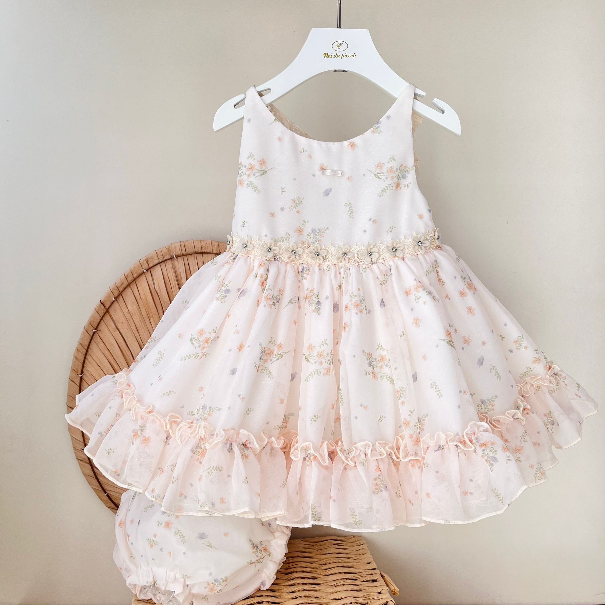 ABITINO FLOREALE BEIGE - Noi da piccoli