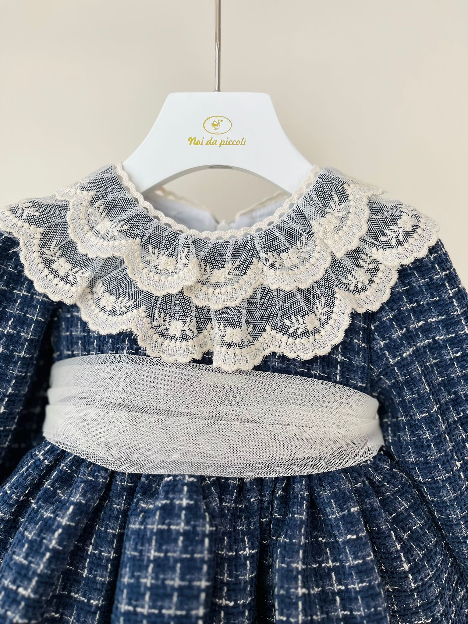 ABITINO IN CALDO COTONE CON DOPPIO COLLETTO BLU - Noi da piccoli