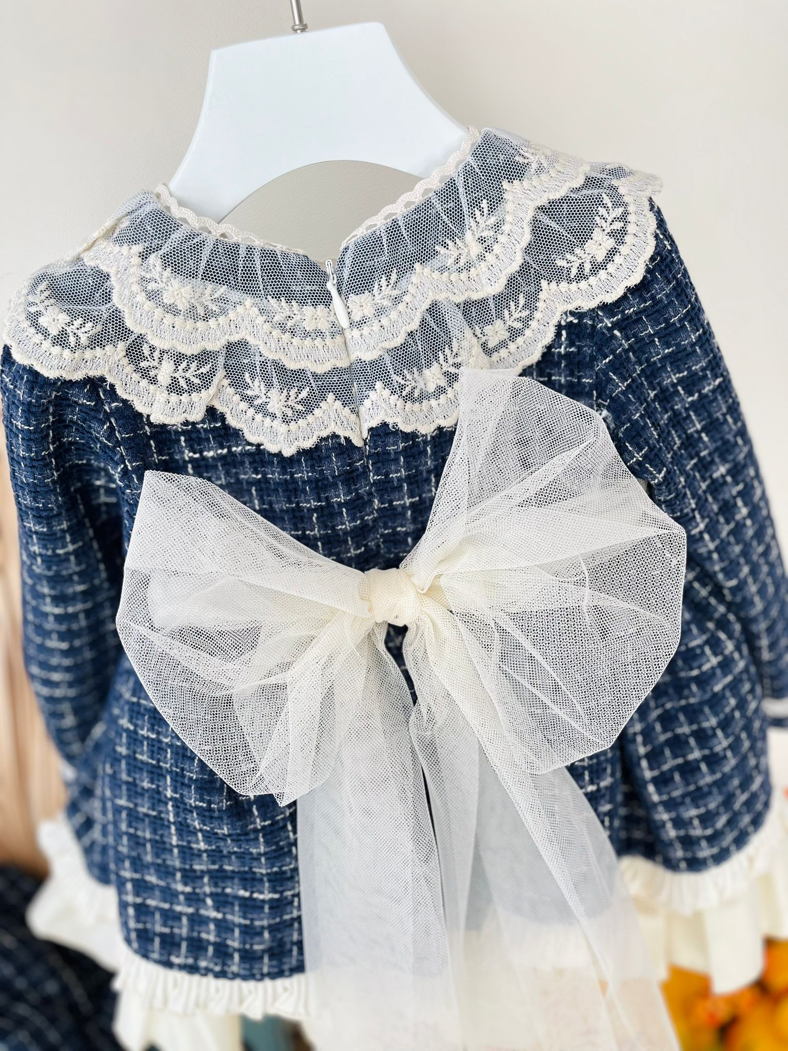 ABITINO IN CALDO COTONE CON DOPPIO COLLETTO BLU - Noi da piccoli