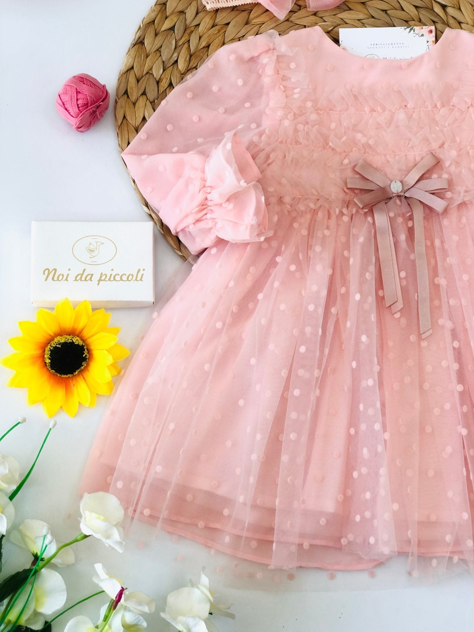 ABITINO IN TULLE E CHIFFON ROSA PALLIDO - Noi da piccoli