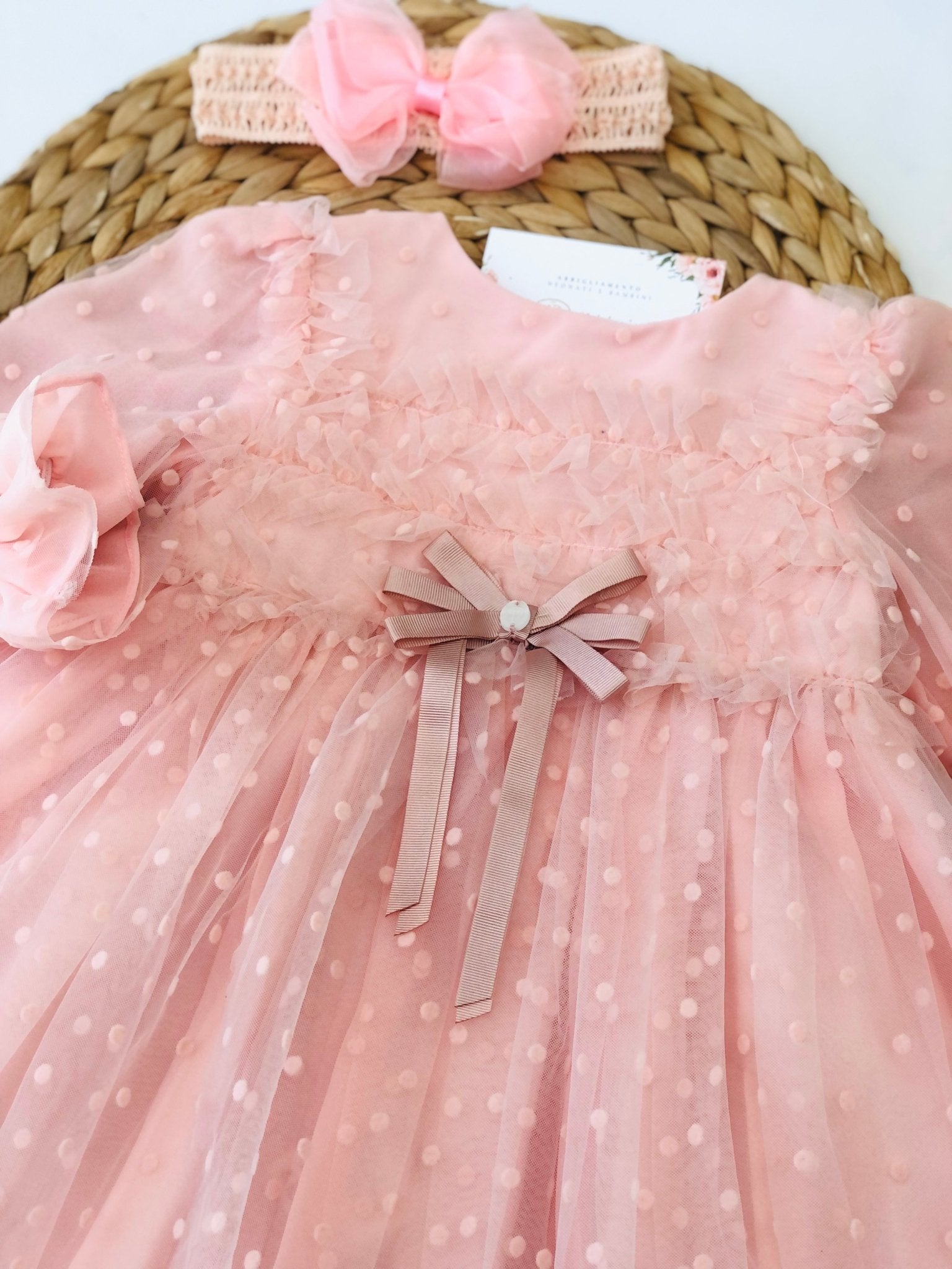 ABITINO IN TULLE E CHIFFON ROSA PALLIDO - Noi da piccoli