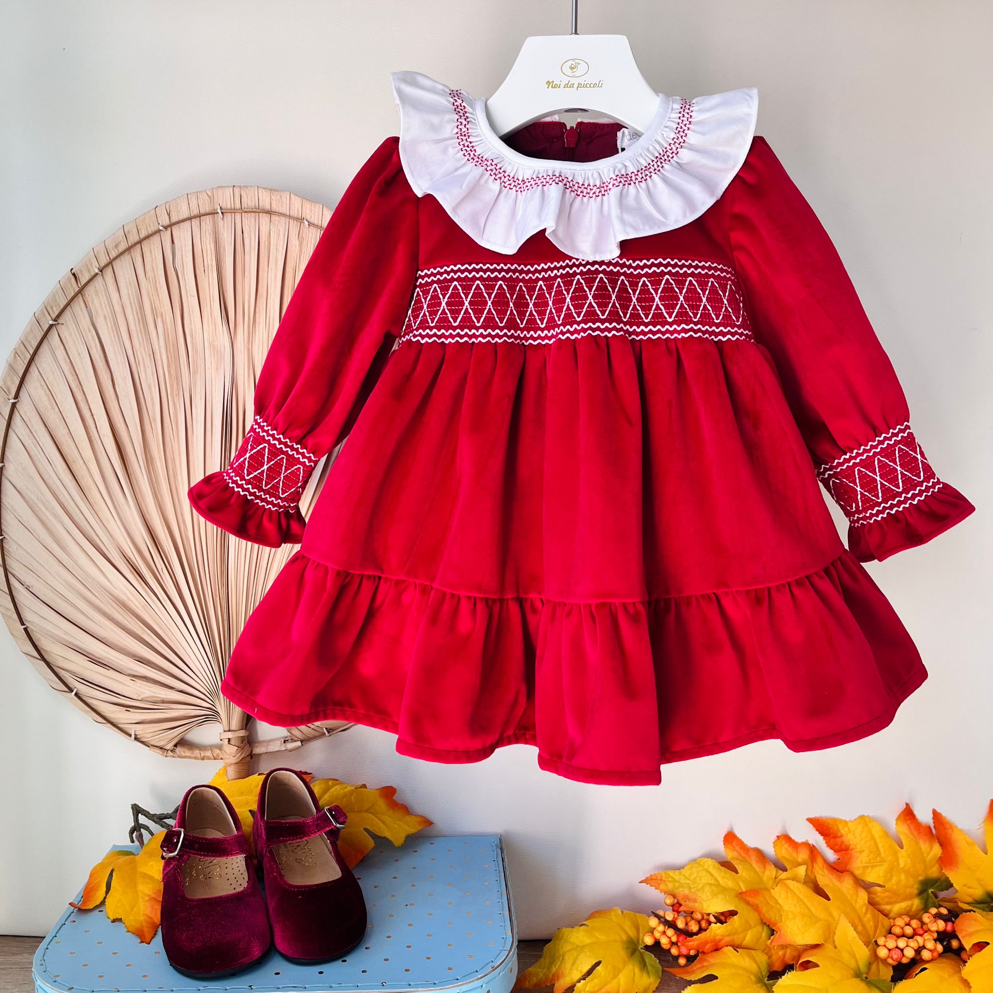 ABITINO IN VELLUTO NATALIZIO ROSSO - Noi da piccoli