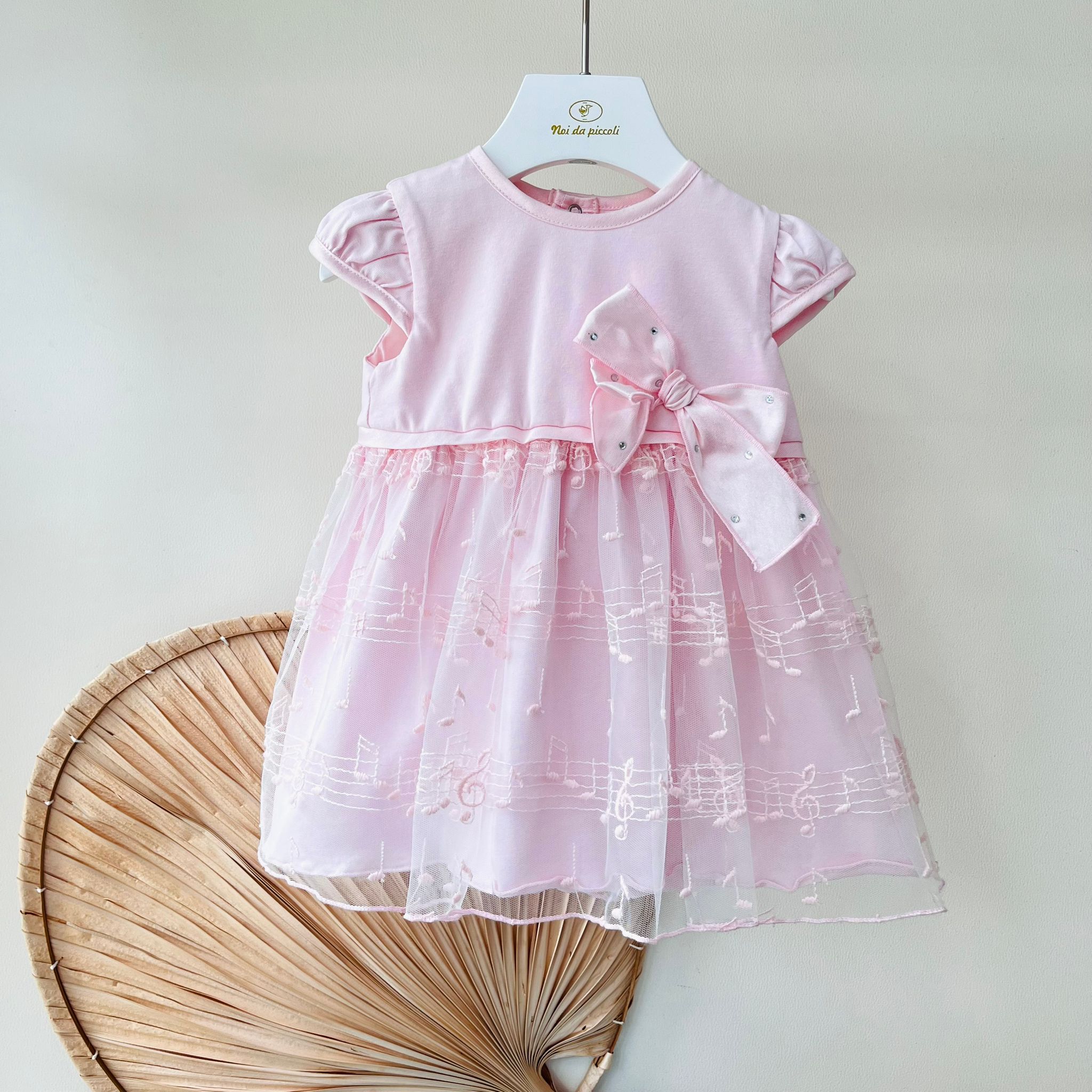ABITINO MUSICALE IN COTONE ROSA - Noi da piccoli