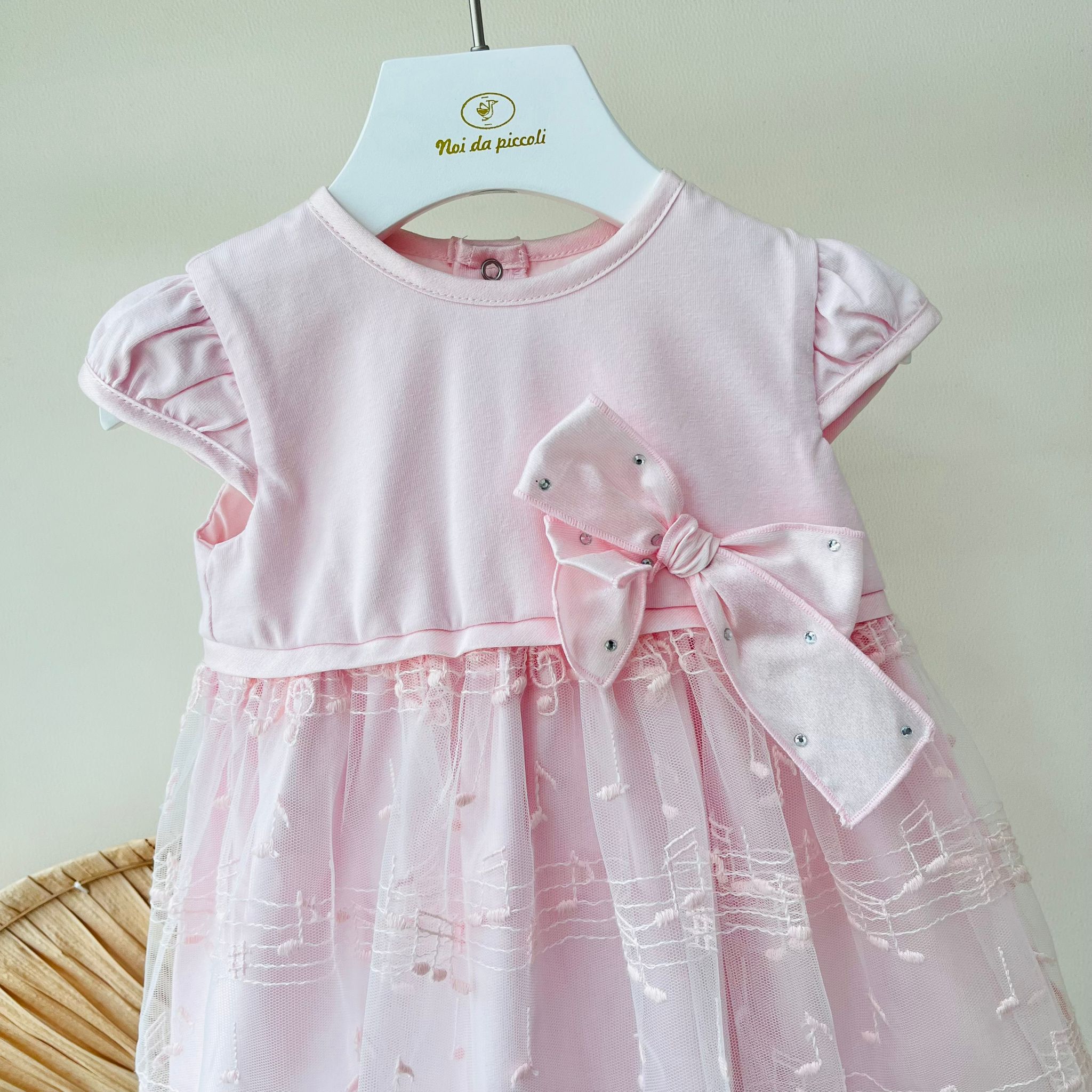 ABITINO MUSICALE IN COTONE ROSA - Noi da piccoli