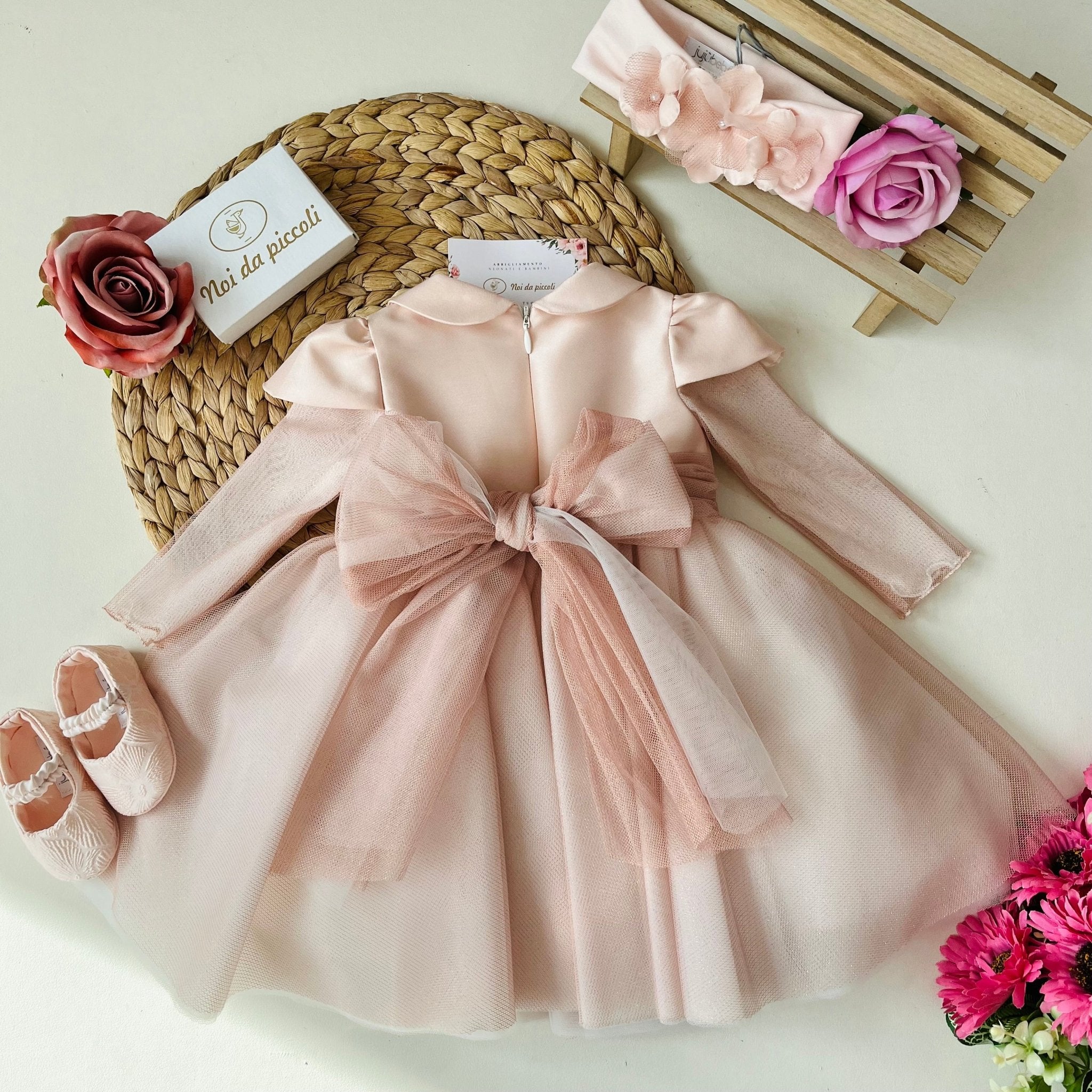 ABITINO ROSA ANTICO E TULLE ORO ROSA - Noi da piccoli