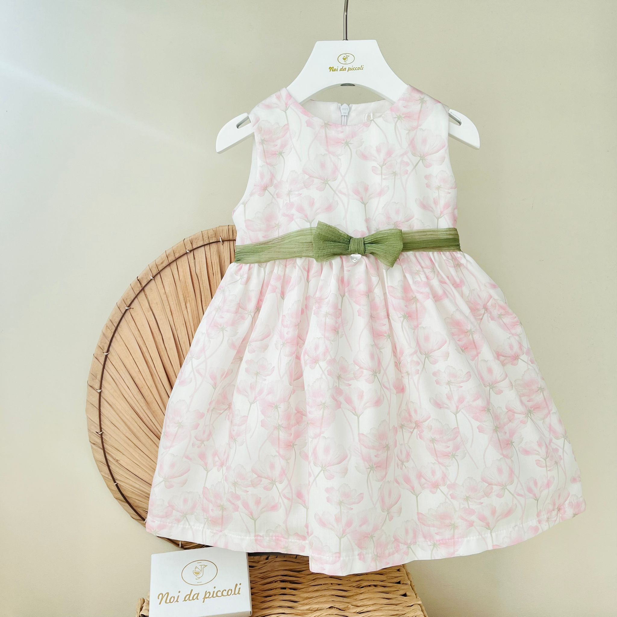 ABITINO ROSA FIORI E FASCIA VERDE - Noi da piccoli