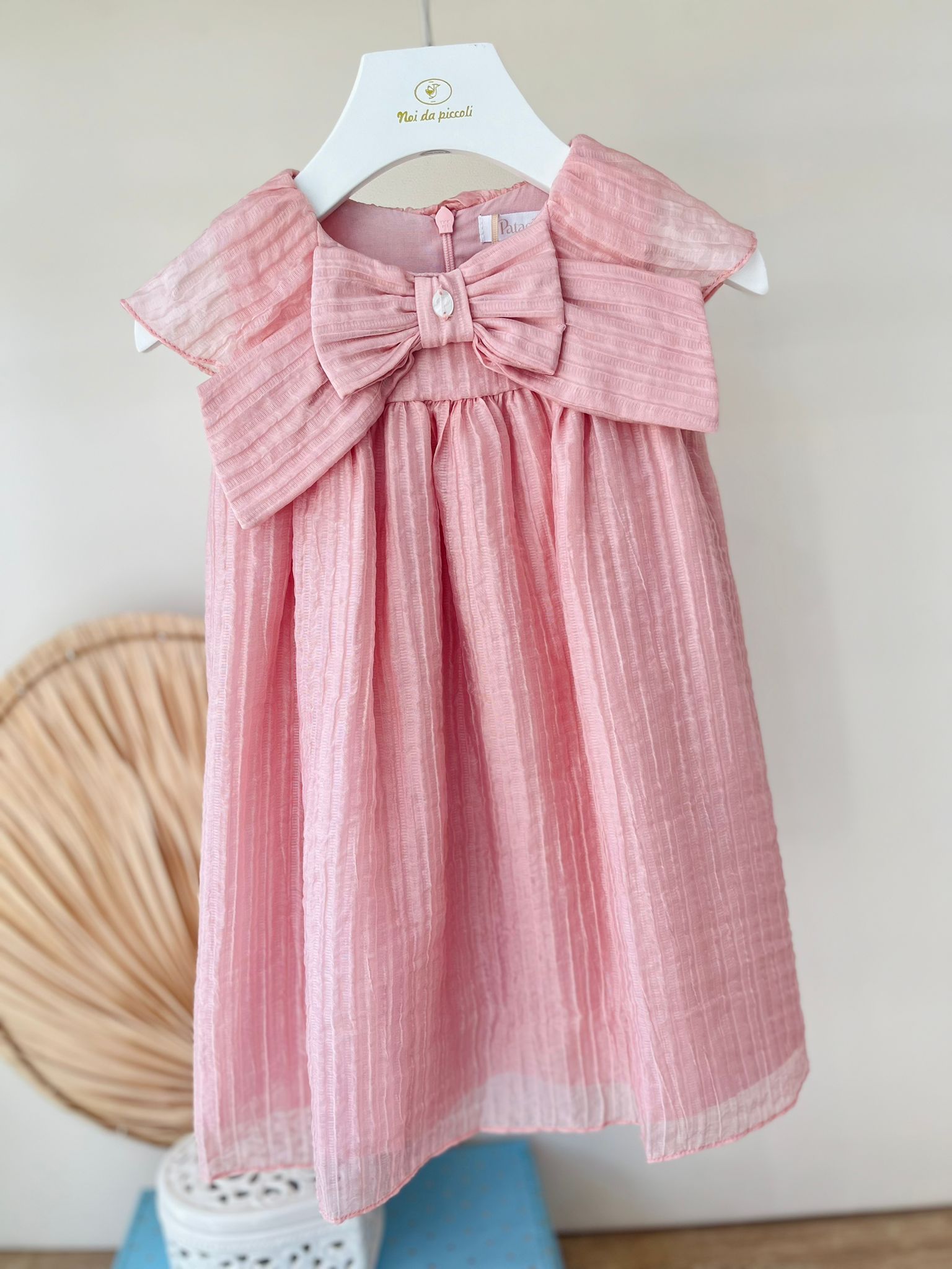 ABITINO ROSA GIRO MANICA CON FIOCCO - Noi da piccoli