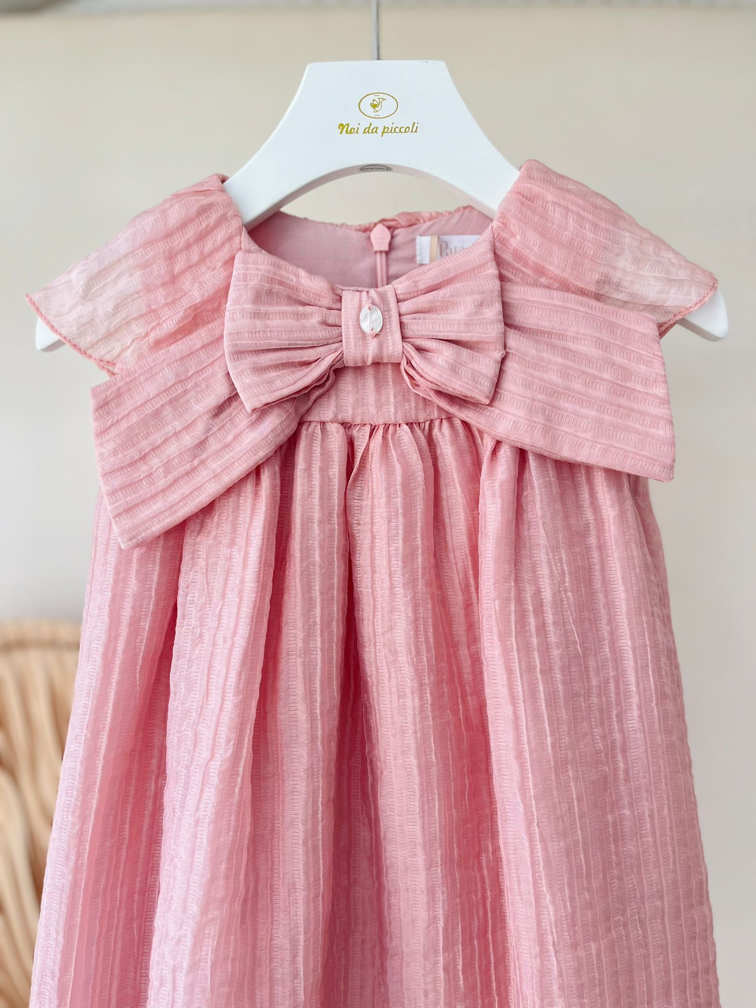 ABITINO ROSA GIRO MANICA CON FIOCCO - Noi da piccoli