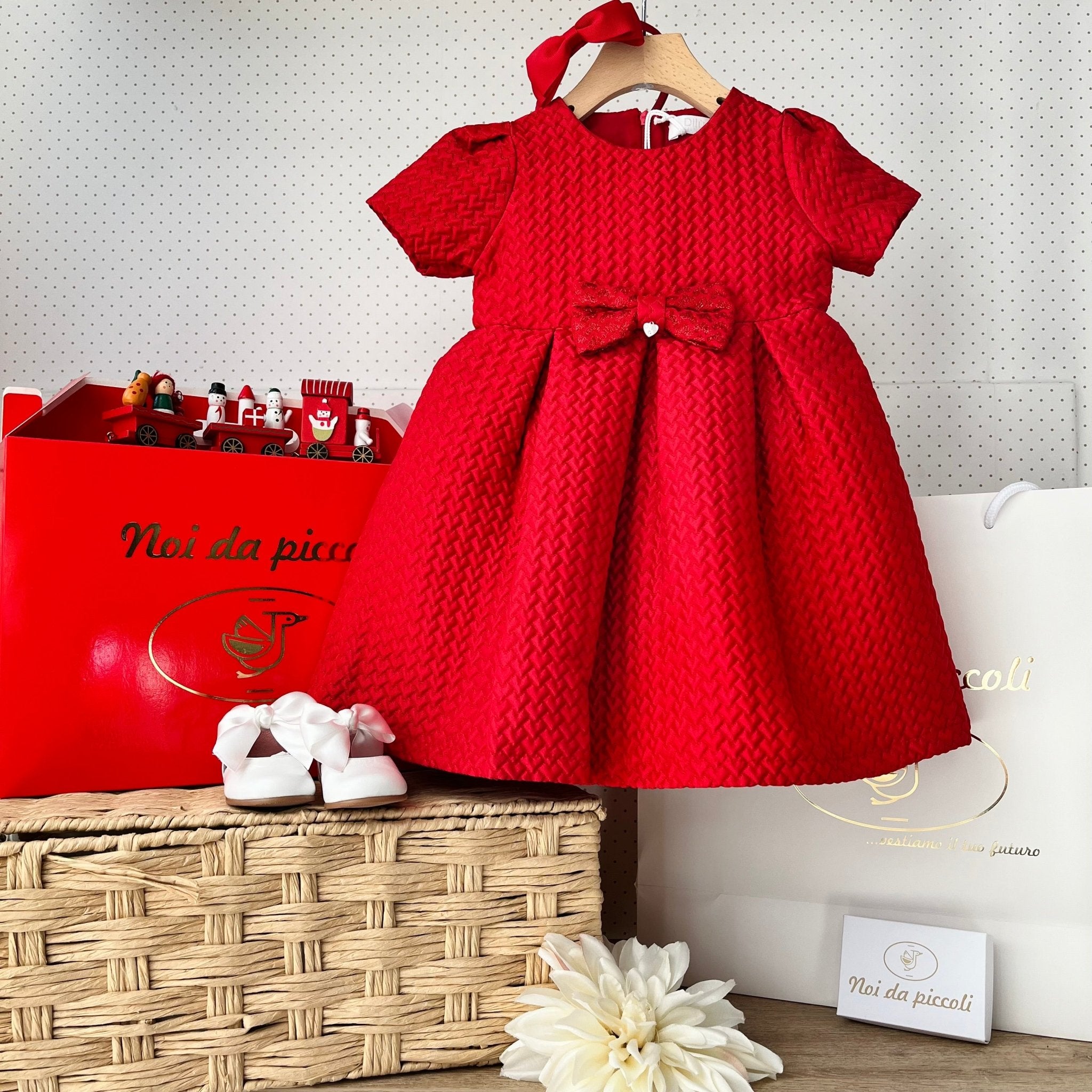 ABITINO ROSSO QUILTER CUORI E FIOCCO - Noi da piccoli