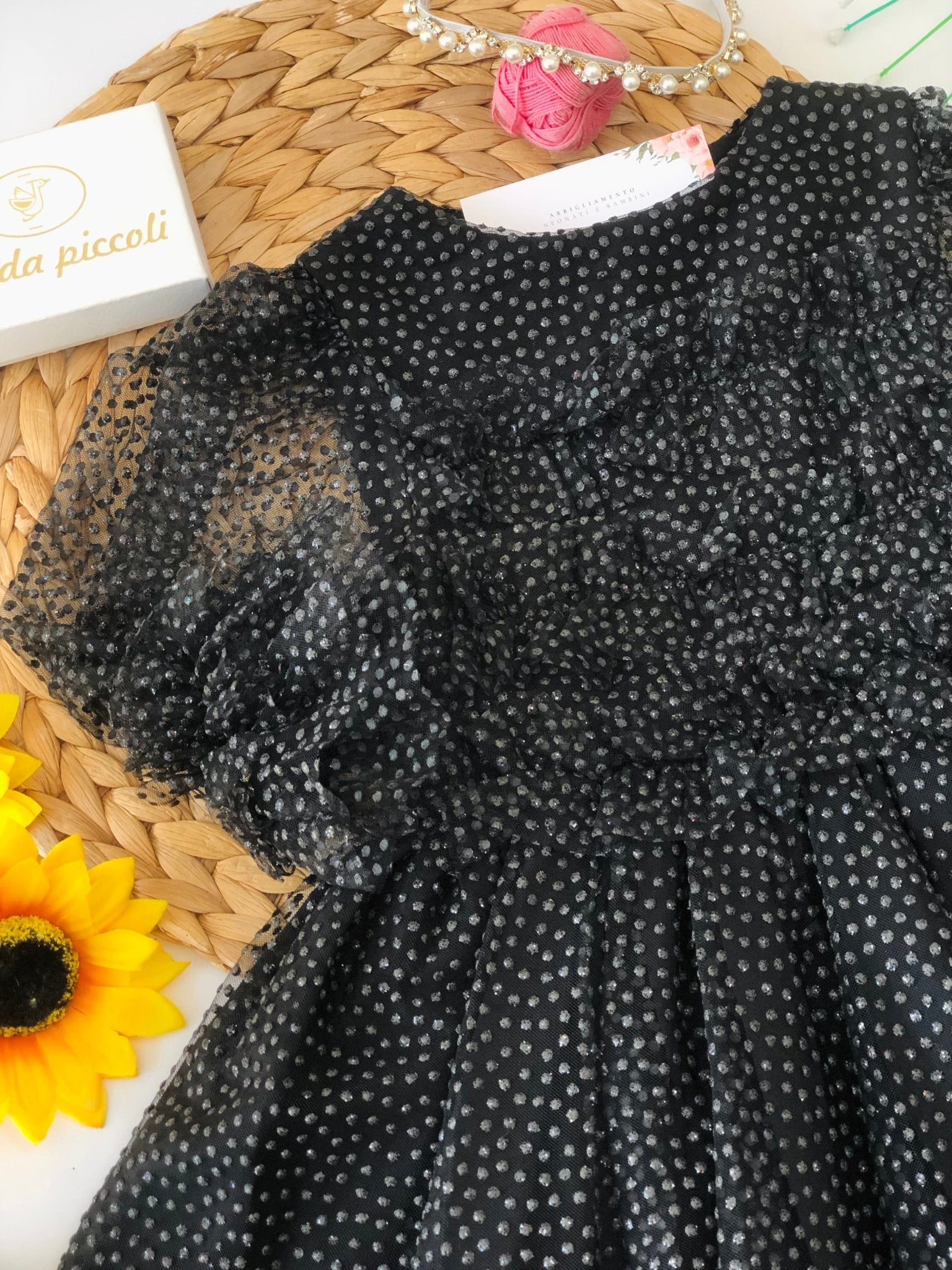 ABITINO TULLE E BRILLANTINI TOTAL BLACK - Noi da piccoli