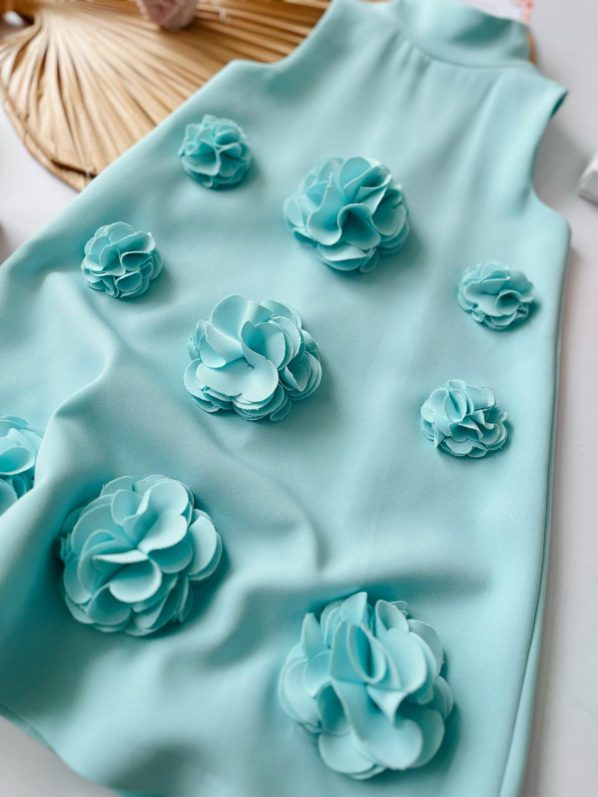 ABITINO TURCHESE CON FIORELLINI - Noi da piccoli