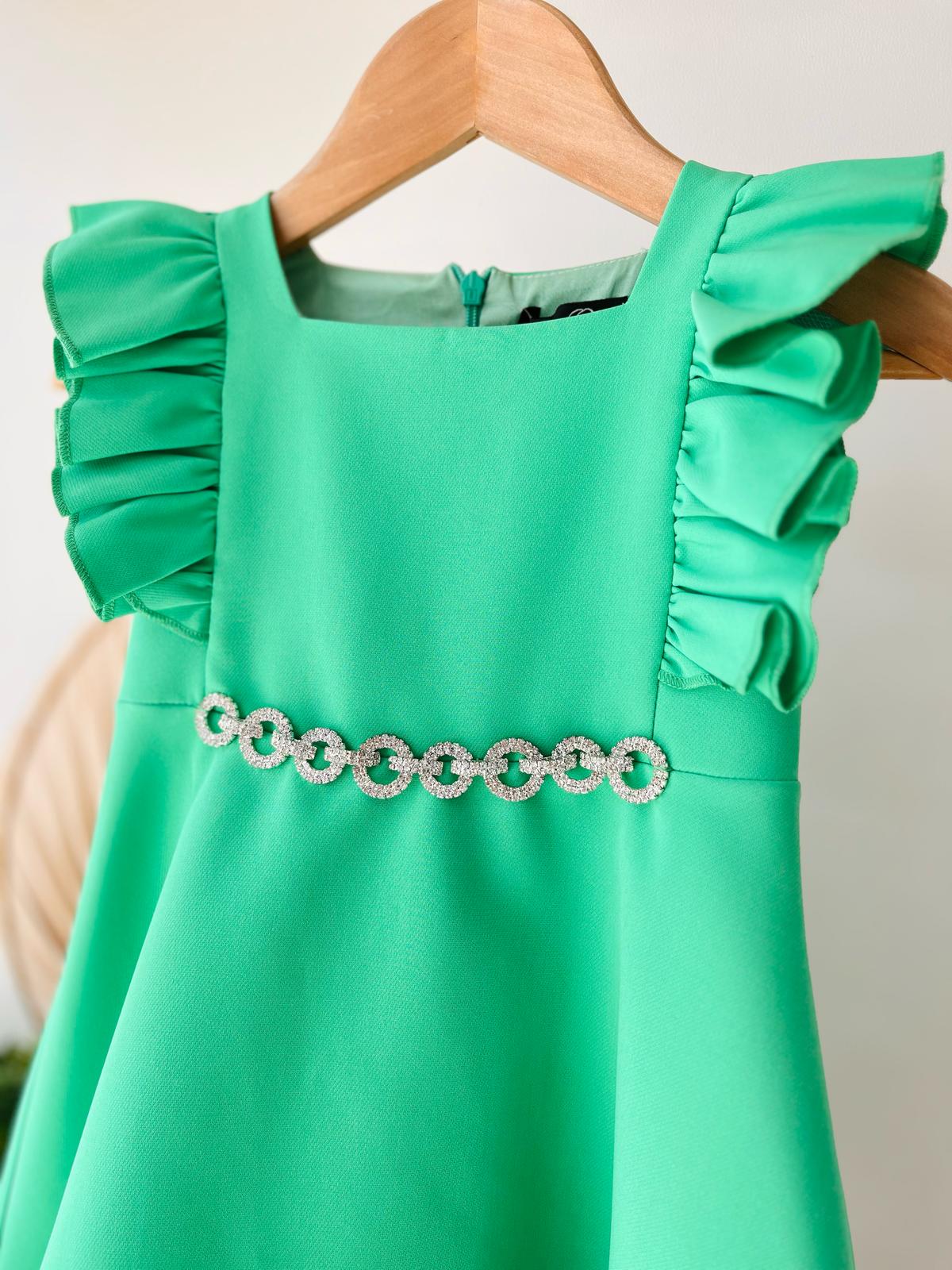 ABITINO VERDE CON CERCHIETTI DI SWAROVSKI CENTRALI - Noi da piccoli