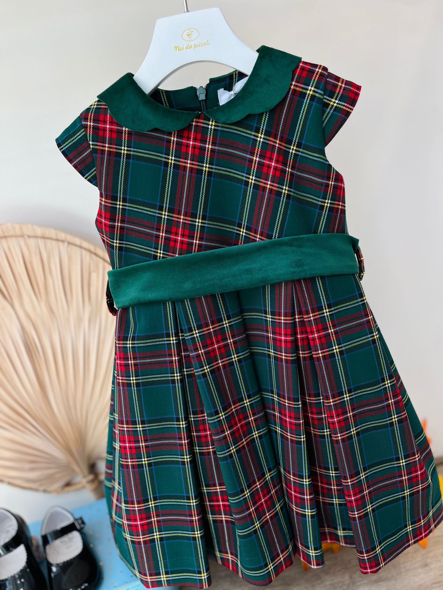 ABITO A GIRO MANICA VERDE TARTAN - Noi da piccoli