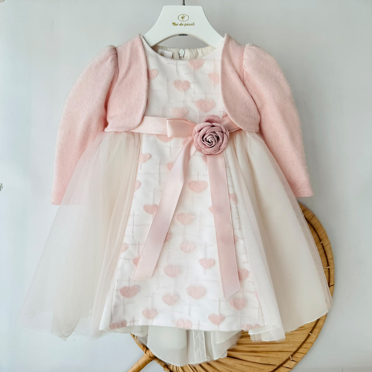 ABITO ABITO ELEGANTE CON PICCOLI CUORI IN RILIEVO ROSA - Noi da piccoli