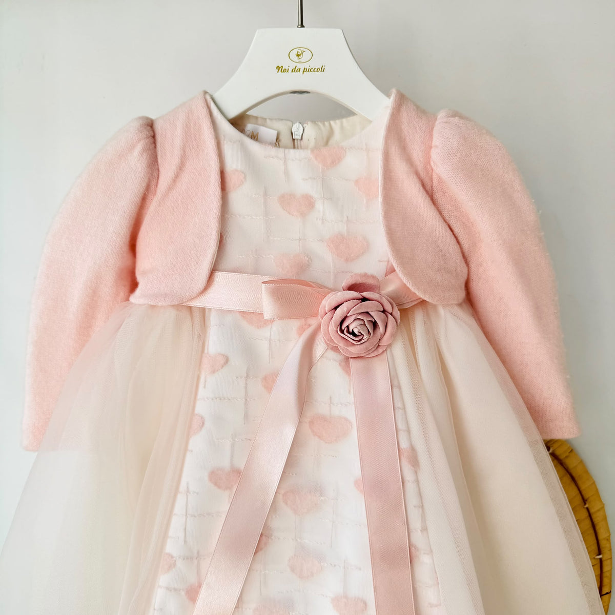 ABITO ABITO ELEGANTE CON PICCOLI CUORI IN RILIEVO ROSA - Noi da piccoli