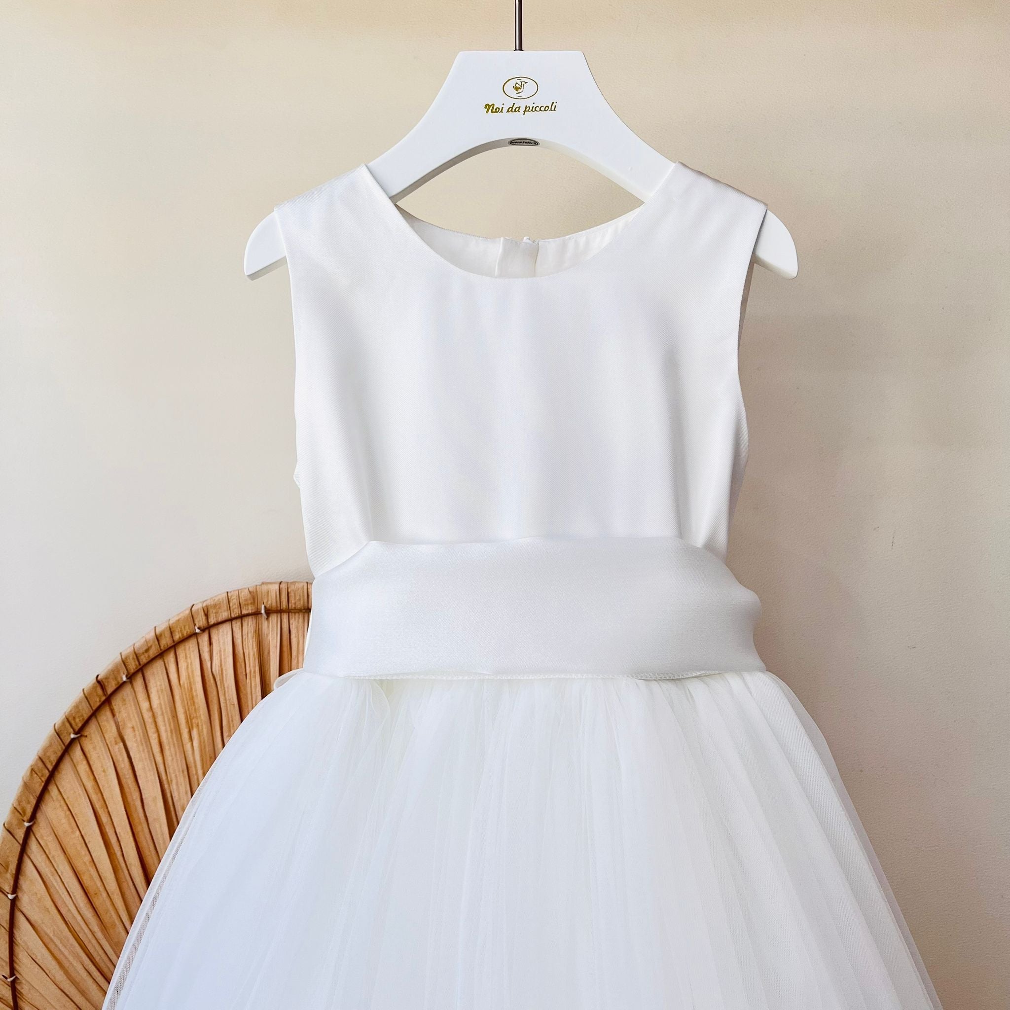 ABITO CERIMONIALE BIANCO CON TULLE - Noi da piccoli