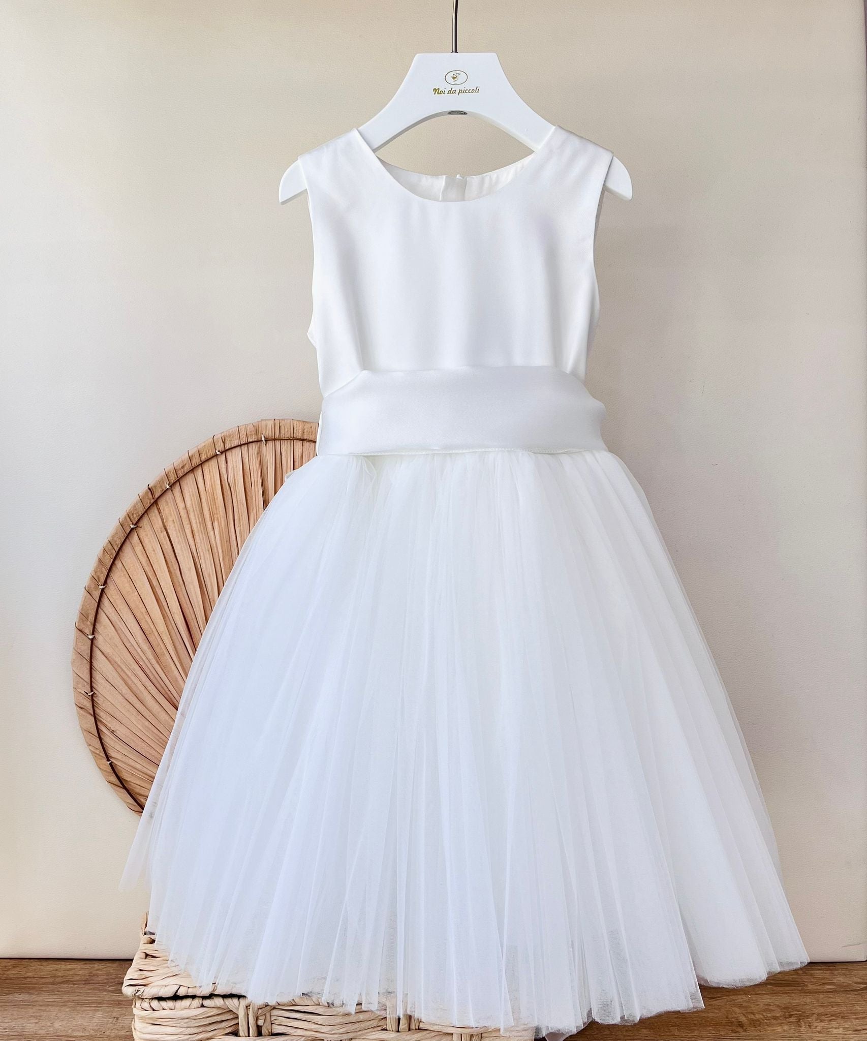 ABITO CERIMONIALE BIANCO CON TULLE - Noi da piccoli