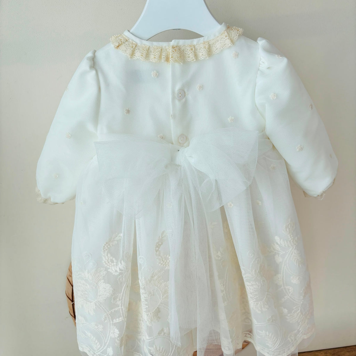 Ivory Romantic Flower Ceremony Dress Ponto Por Ponto - Noi da piccoli