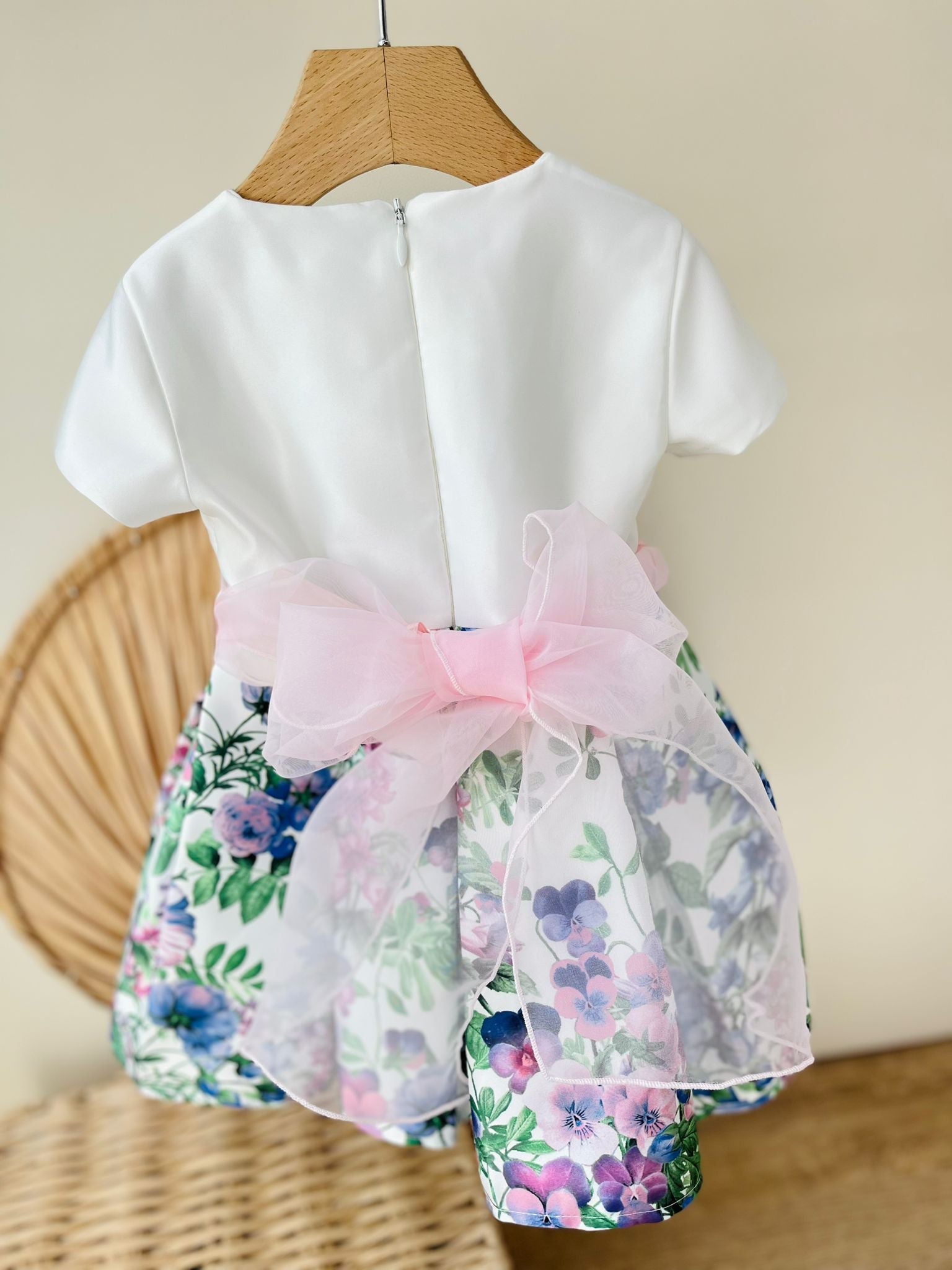 ABITO CERIMONIALE FLOREALE BIANCO - Noi da piccoli