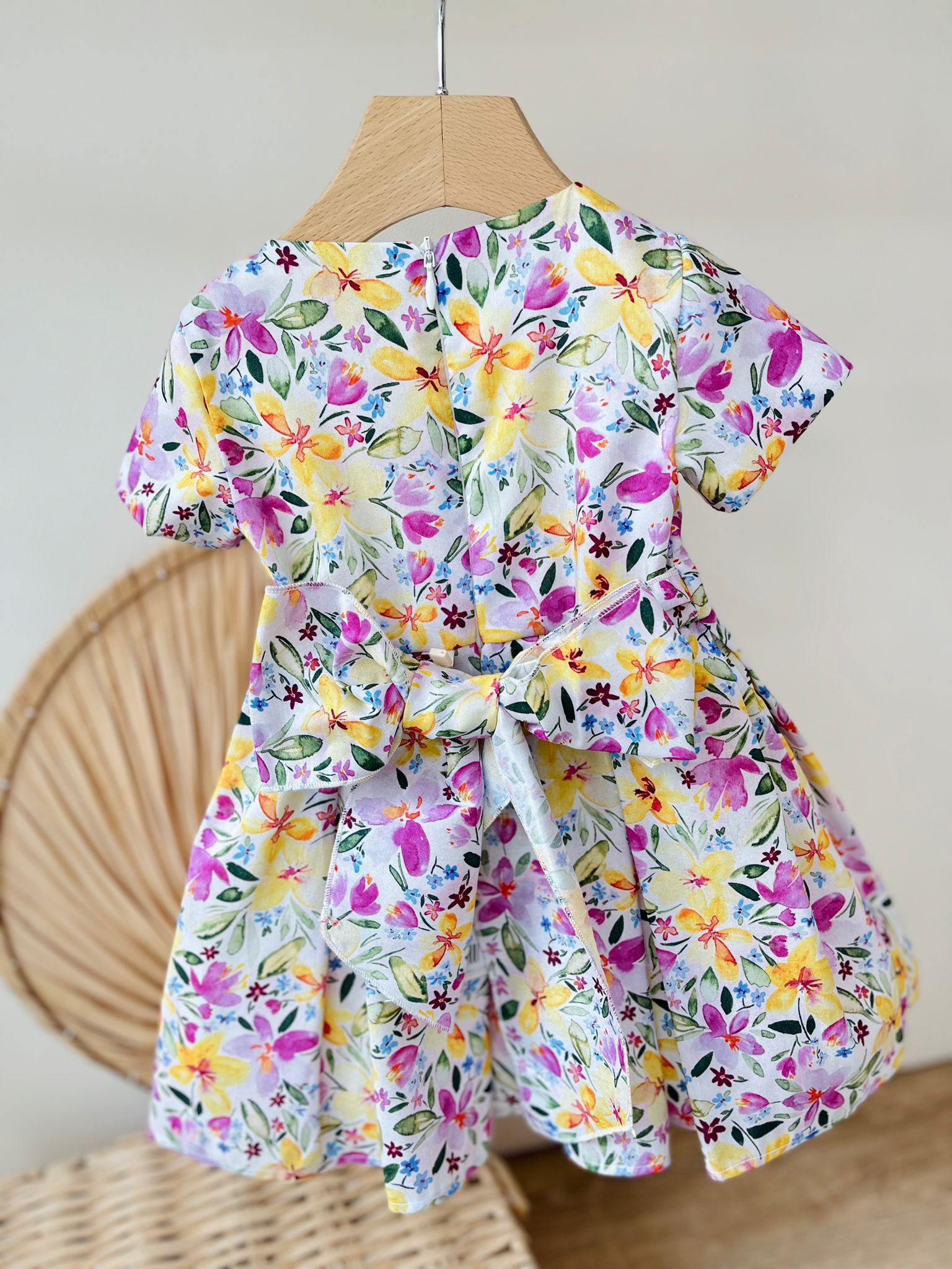 ABITO CERIMONIALE FLOREALE ROSA - Noi da piccoli