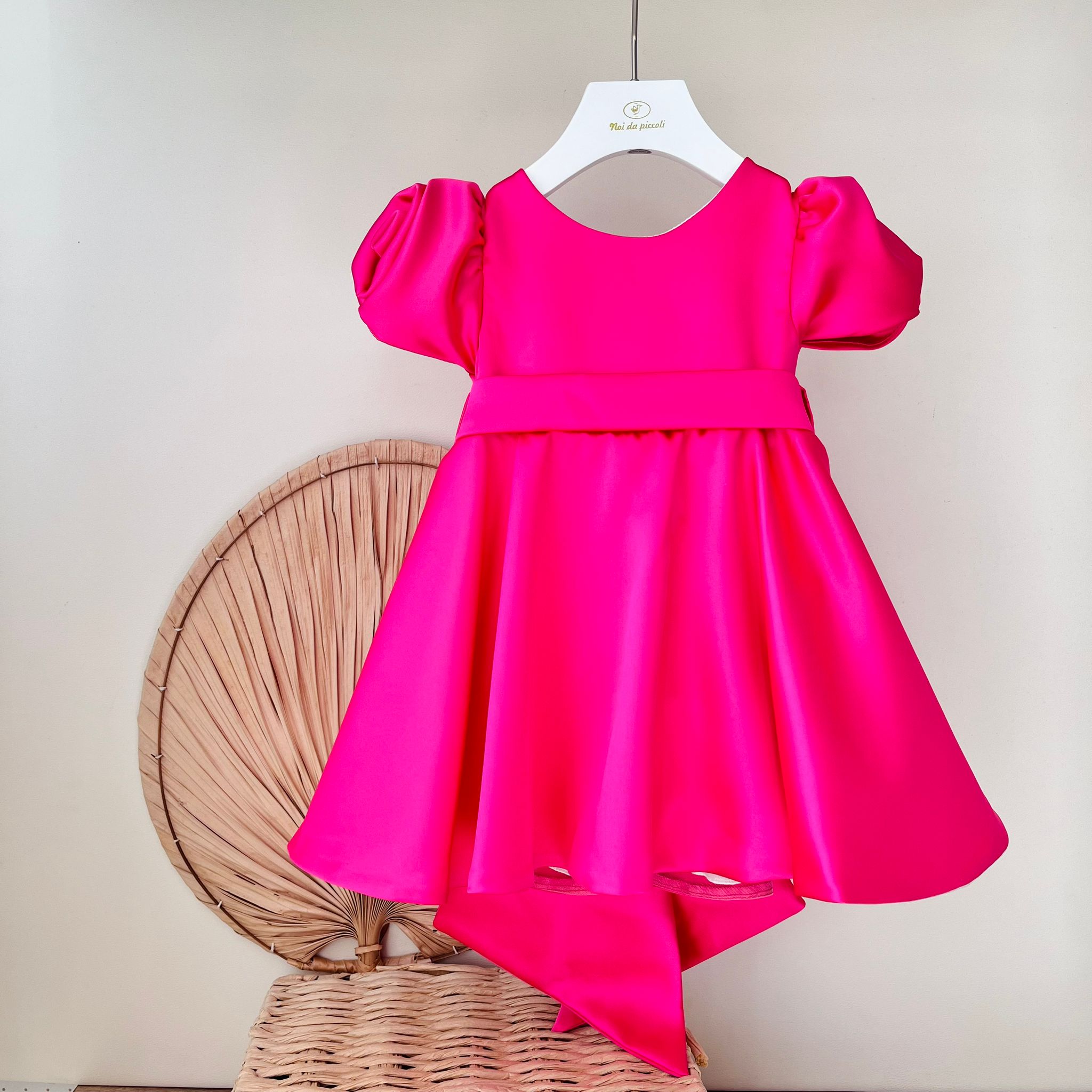 ABITO CERIMONIALE IN RASO FUCSIA - Noi da piccoli