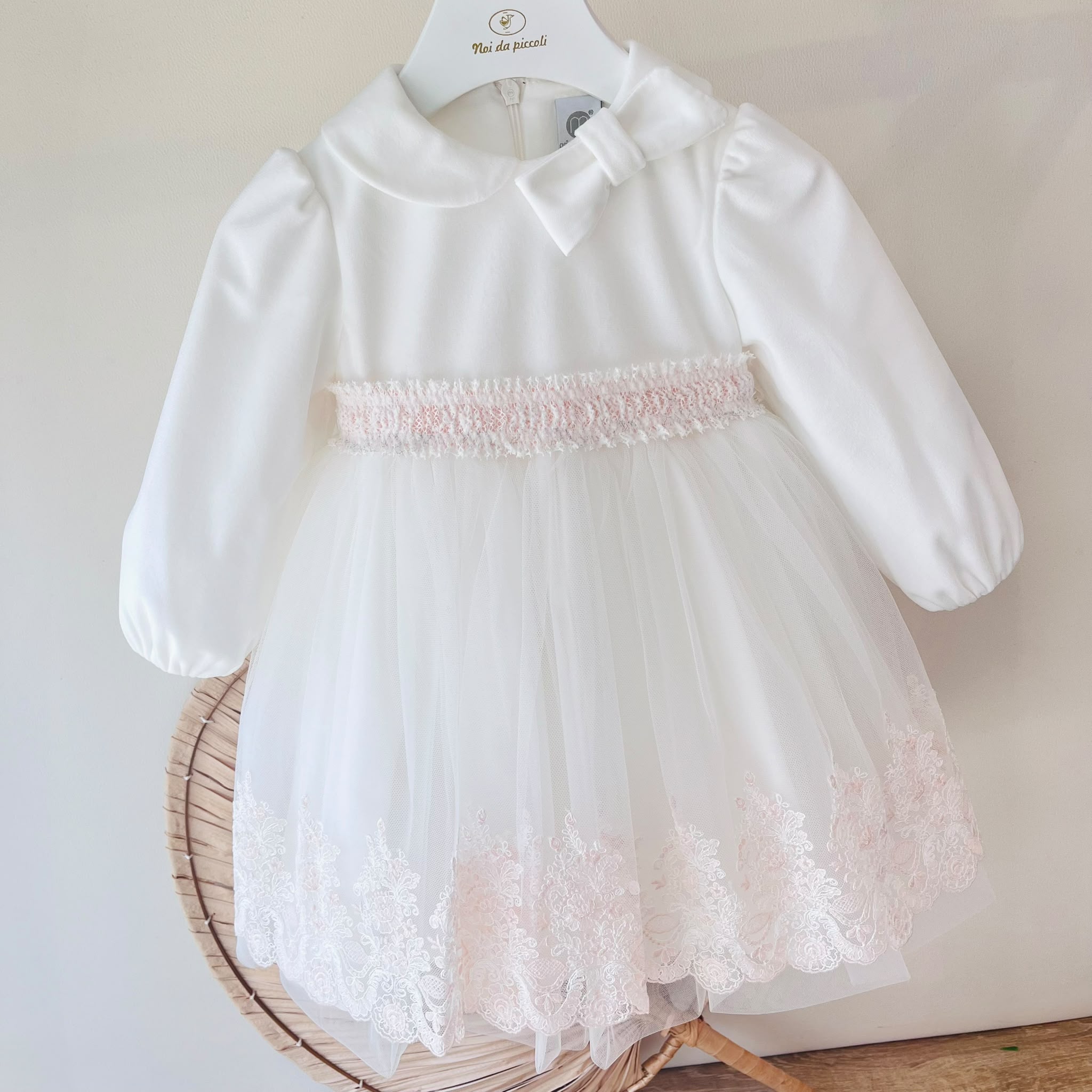 ABITO CERIMONIALE IN VELLUTO BIANCO - Noi da piccoli