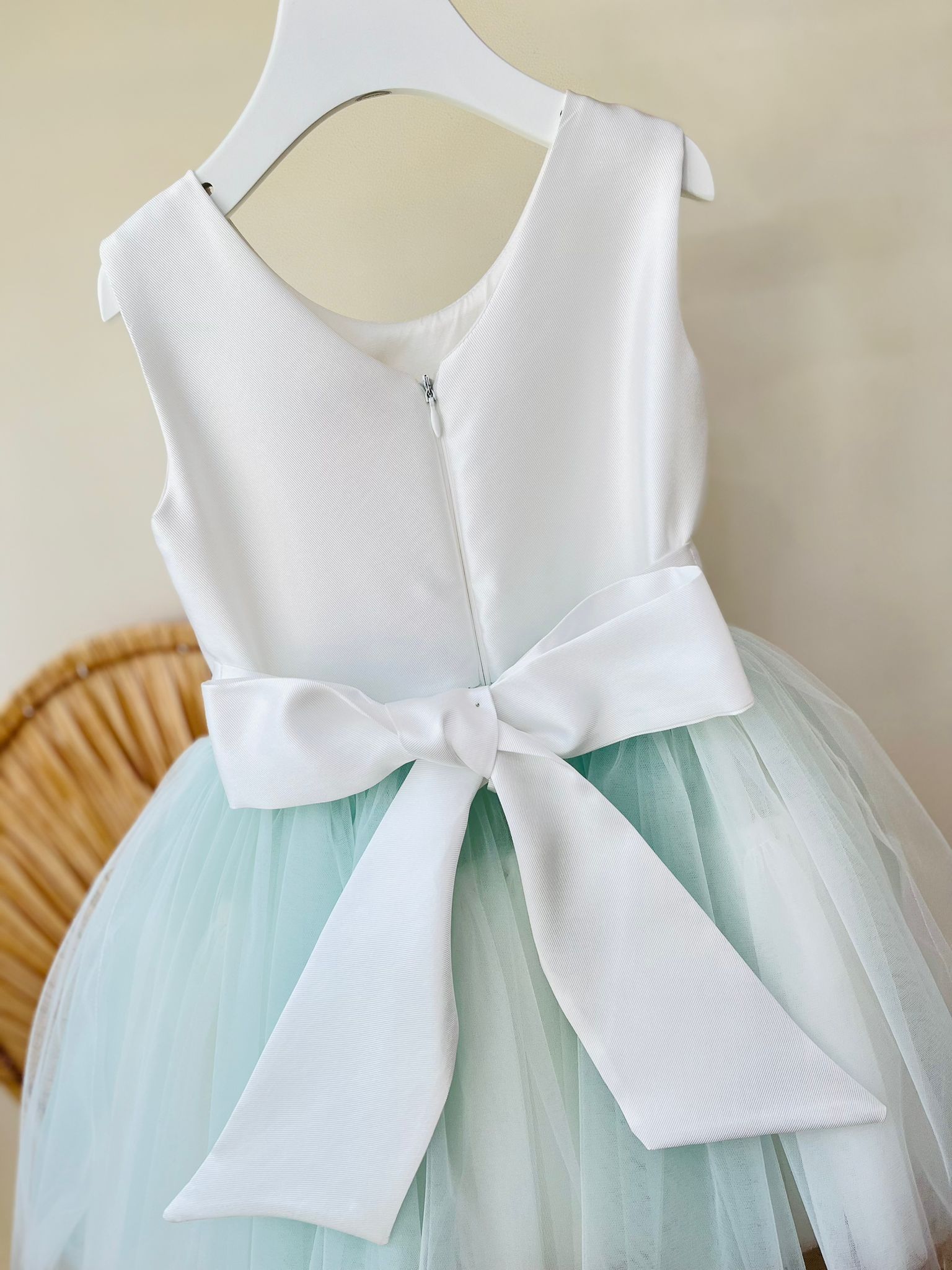 ABITO CERIMONIALE VERDE CON FIORELLINI - Noi da piccoli