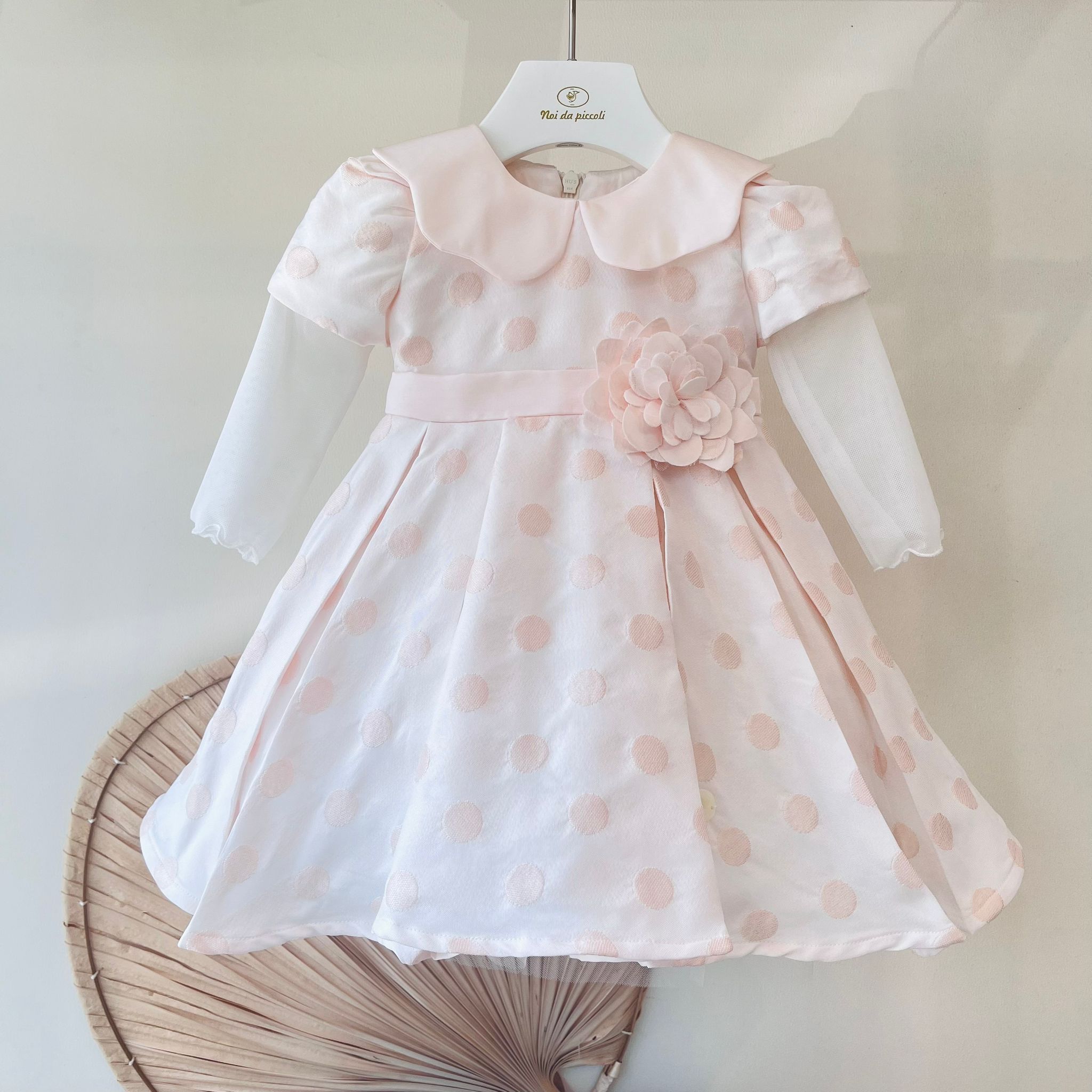 ABITO CON POIS ROSA E FIORE - Noi da piccoli