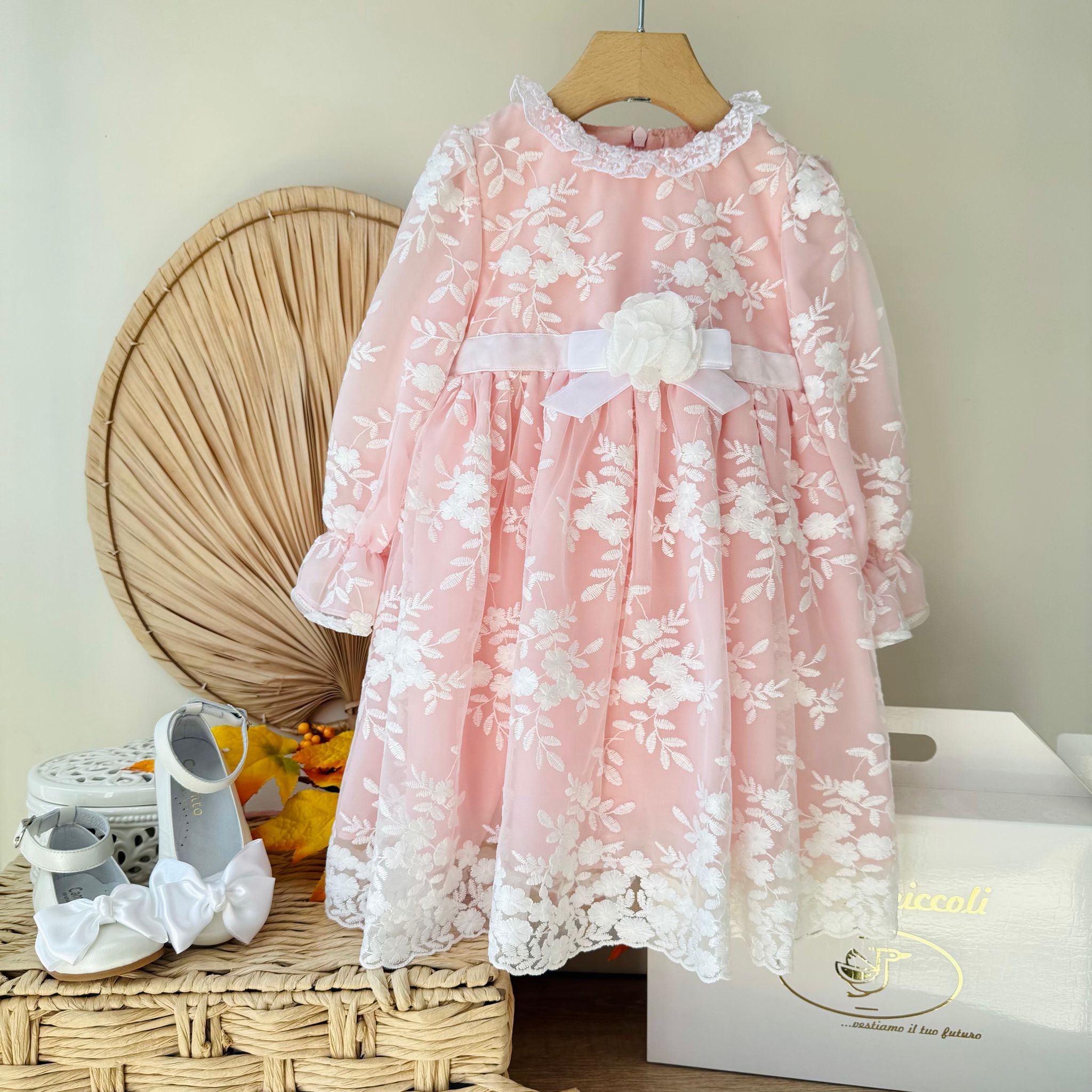 ABITO ELEGANTE CON FIORELLINI PINK - Noi da piccoli