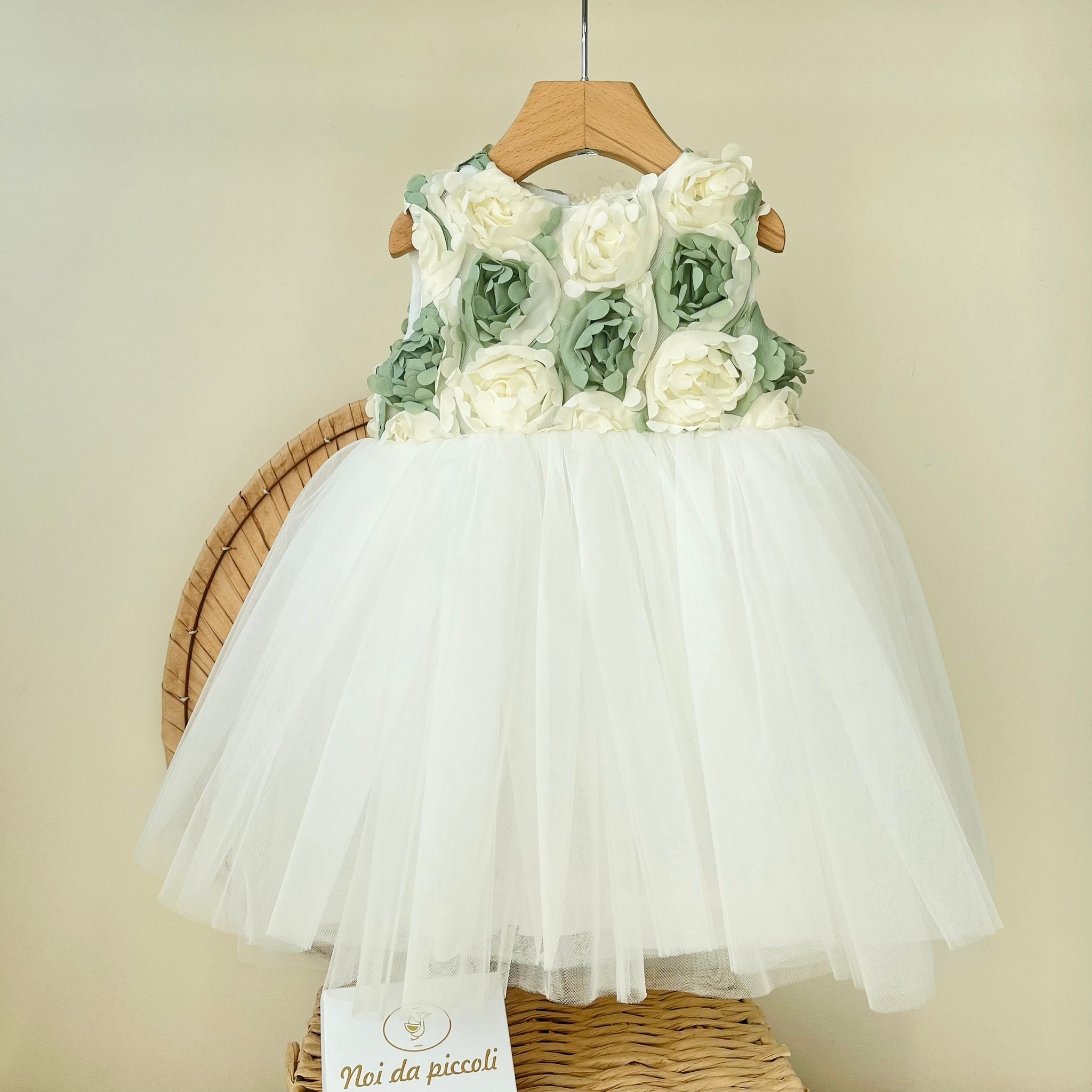 ABITO ETHEREA VANIGLIA VERDE SALVIA - Noi da piccoli