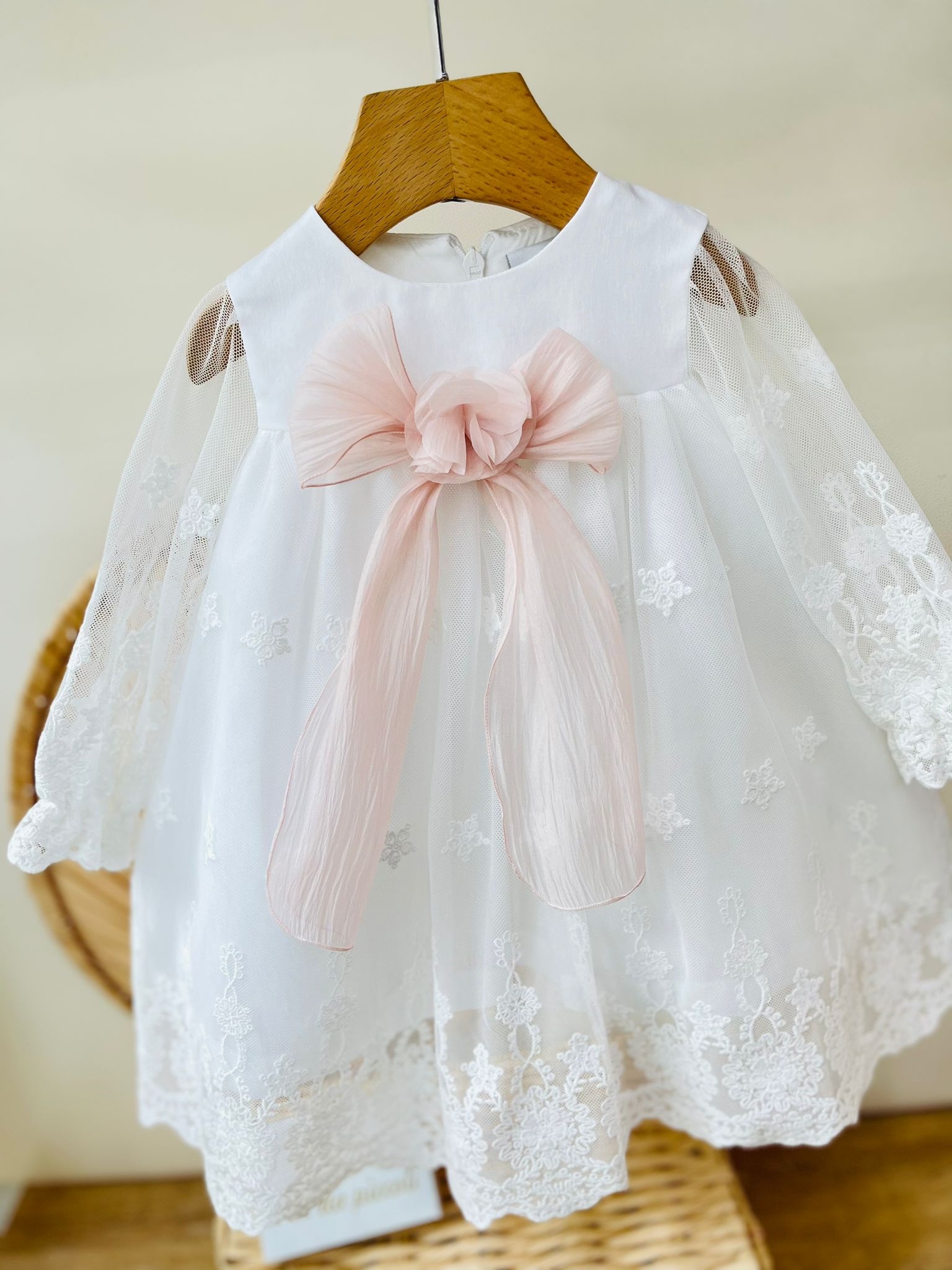 ABITO FIOCCO INCANTATO BIANCO ROSA - Noi da piccoli