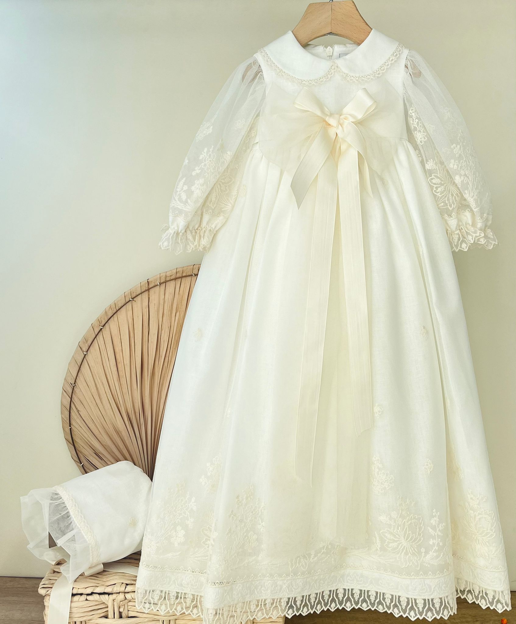 ABITO LUNGO CON CUFFIA INCANTO D'EPOCA VANIGLIA - Noi da piccoli